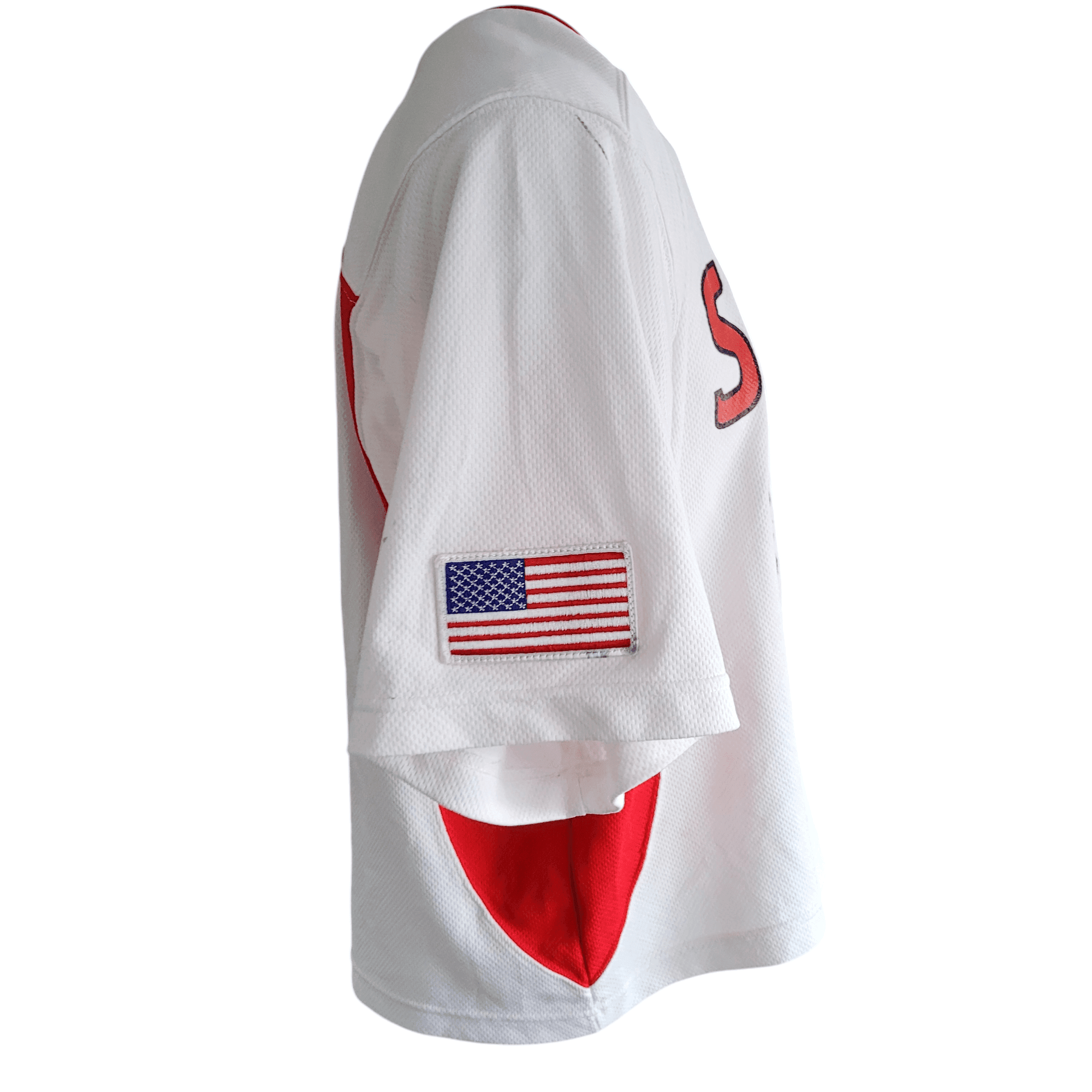 Scots Football Jersey 14 by Nike, XL Unisex, White & Red, Shorter Length Design, 100% Polyester - USASTARFASHION
