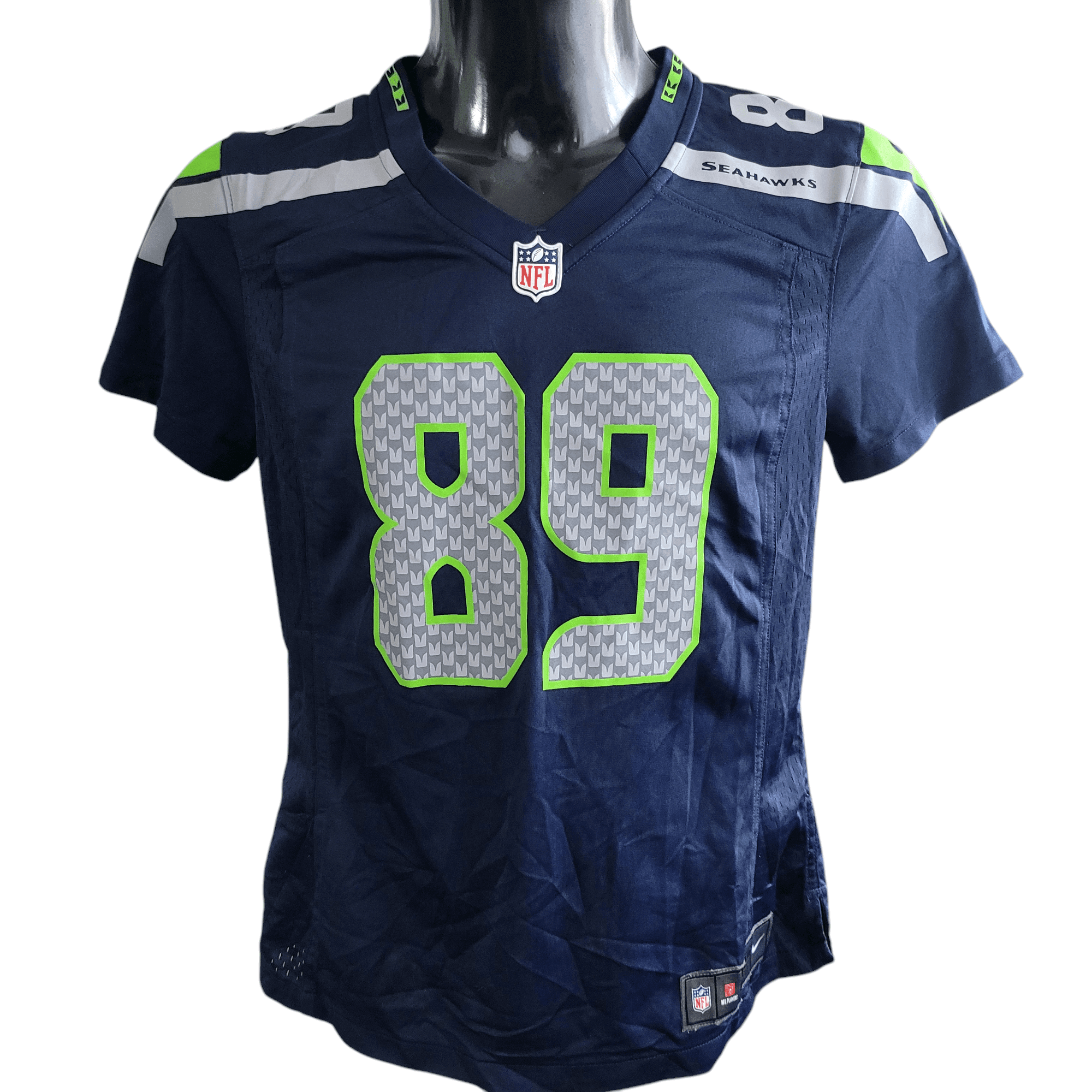 Seattle Seahawks Doug Baldwin Jersey 89 NFL On Field by Nike - Women's Medium, Navy Blue - USASTARFASHION