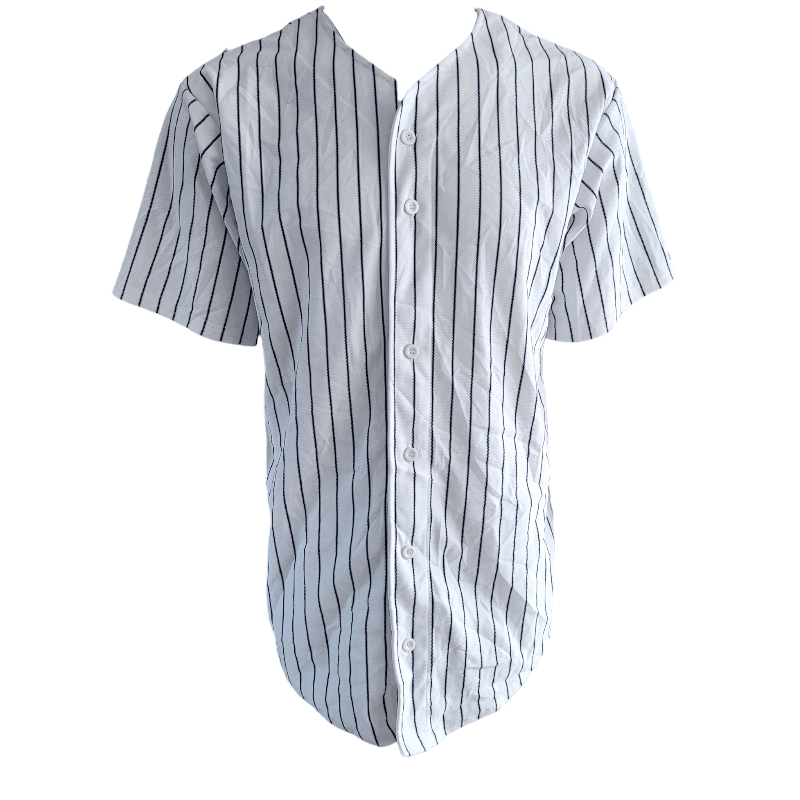 Teamwork Athletic Apparel XL Baseball Jersey For Men - White/Navy Pinstripe - 100% Polyester - USASTARFASHION