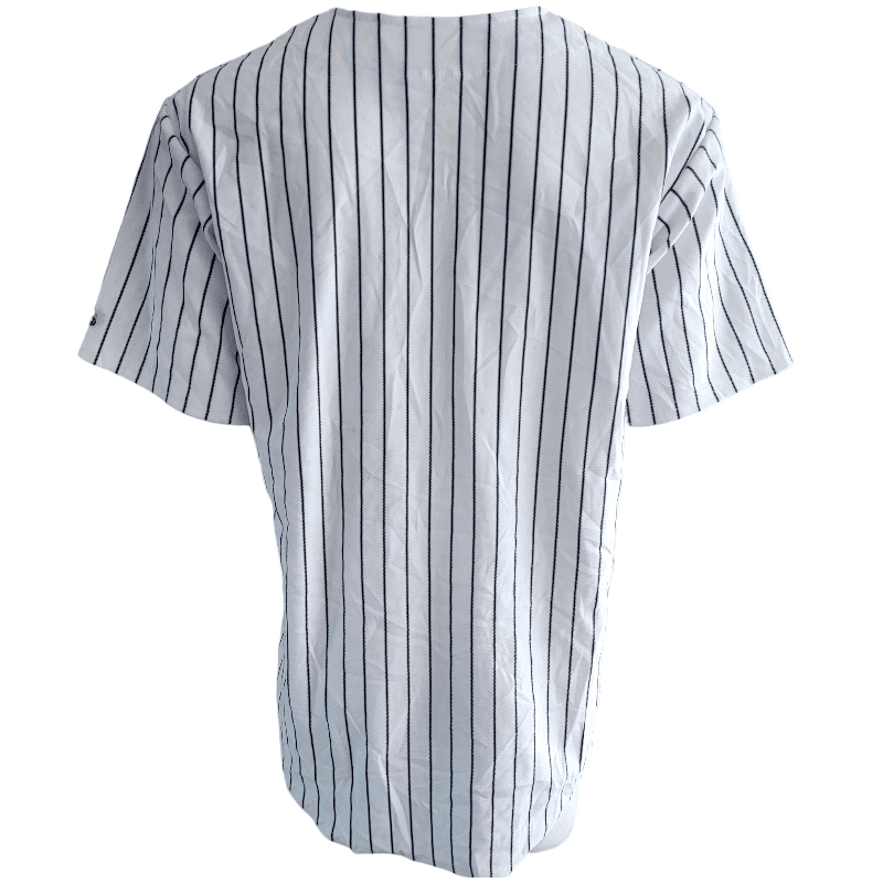 Teamwork Athletic Apparel XL Baseball Jersey For Men - White/Navy Pinstripe - 100% Polyester - USASTARFASHION