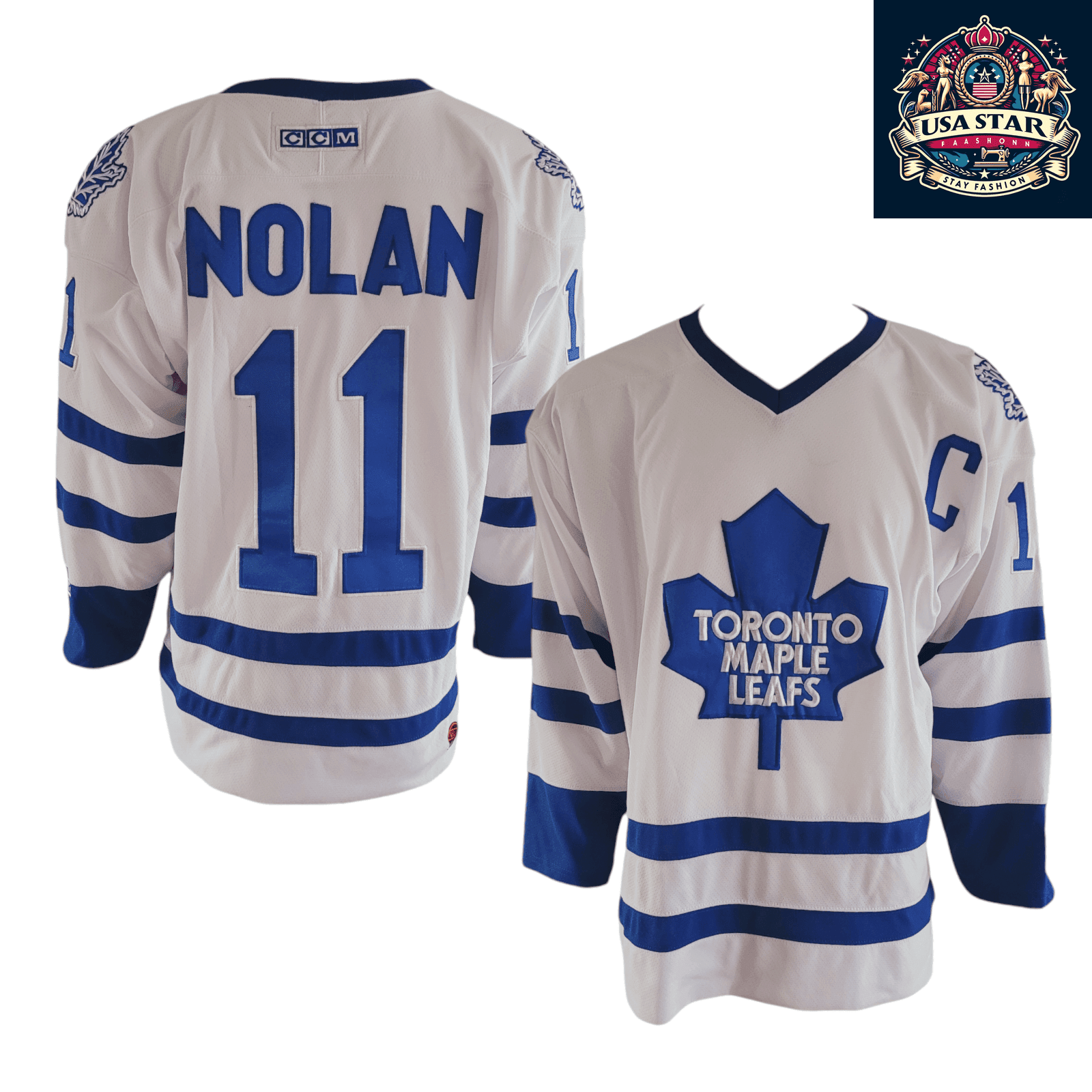 Toronto Maple Leafs Jersey Owen Nolan CCM 11 Adult Medium - Moisture - Wicking Fabric - USASTARFASHION