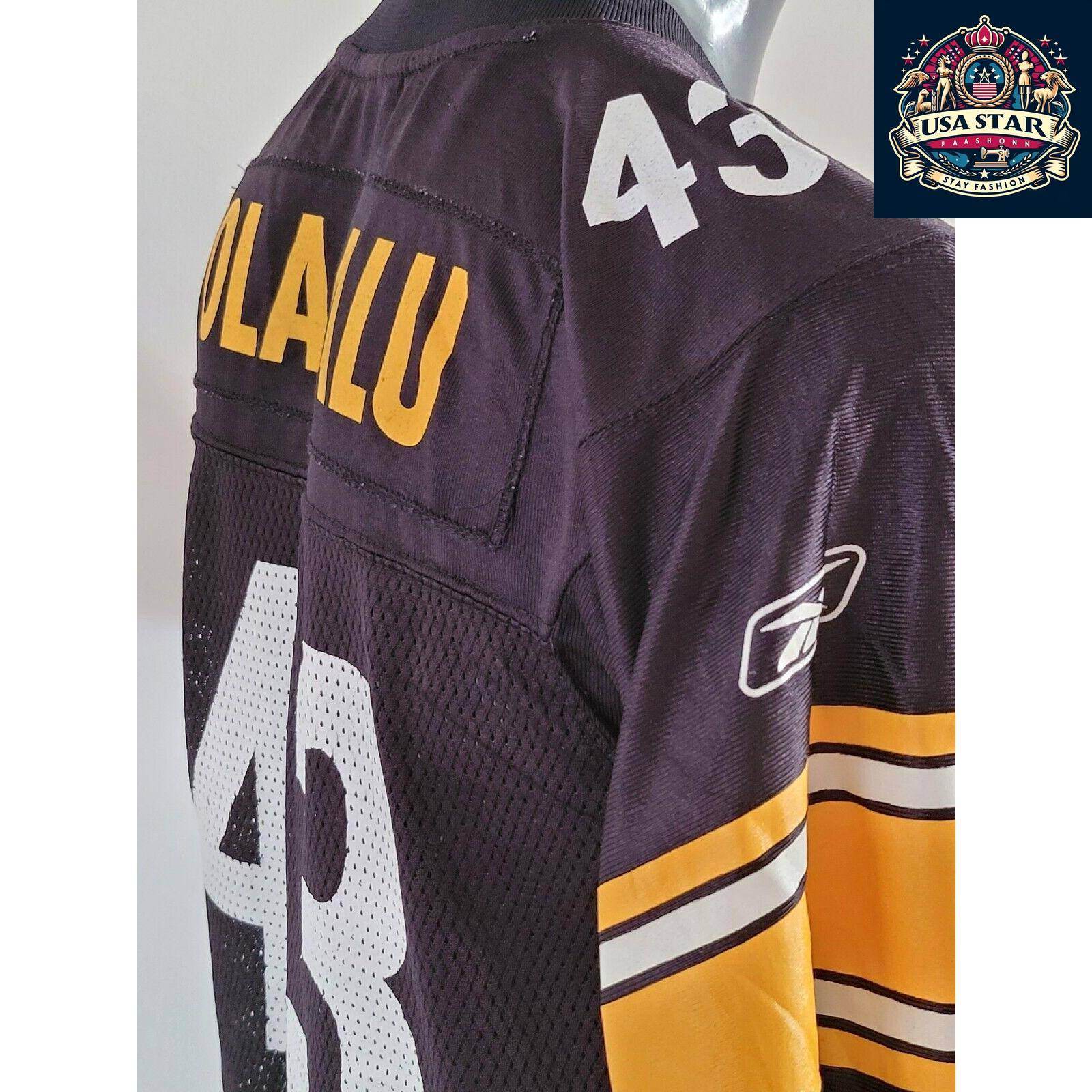 Troy Polamalu 43 Reebok Jersey Youth Large - Official NFL Pittsburgh Steelers Merchandise - USASTARFASHION