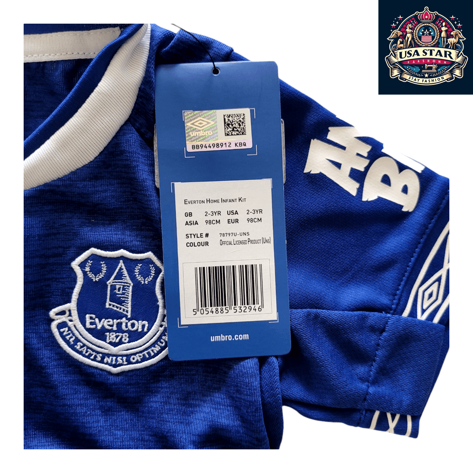 Umbro Everton Football Club Kids Jersey - Official Infant Home Shirt 2 - 3 Years NWT - USASTARFASHION