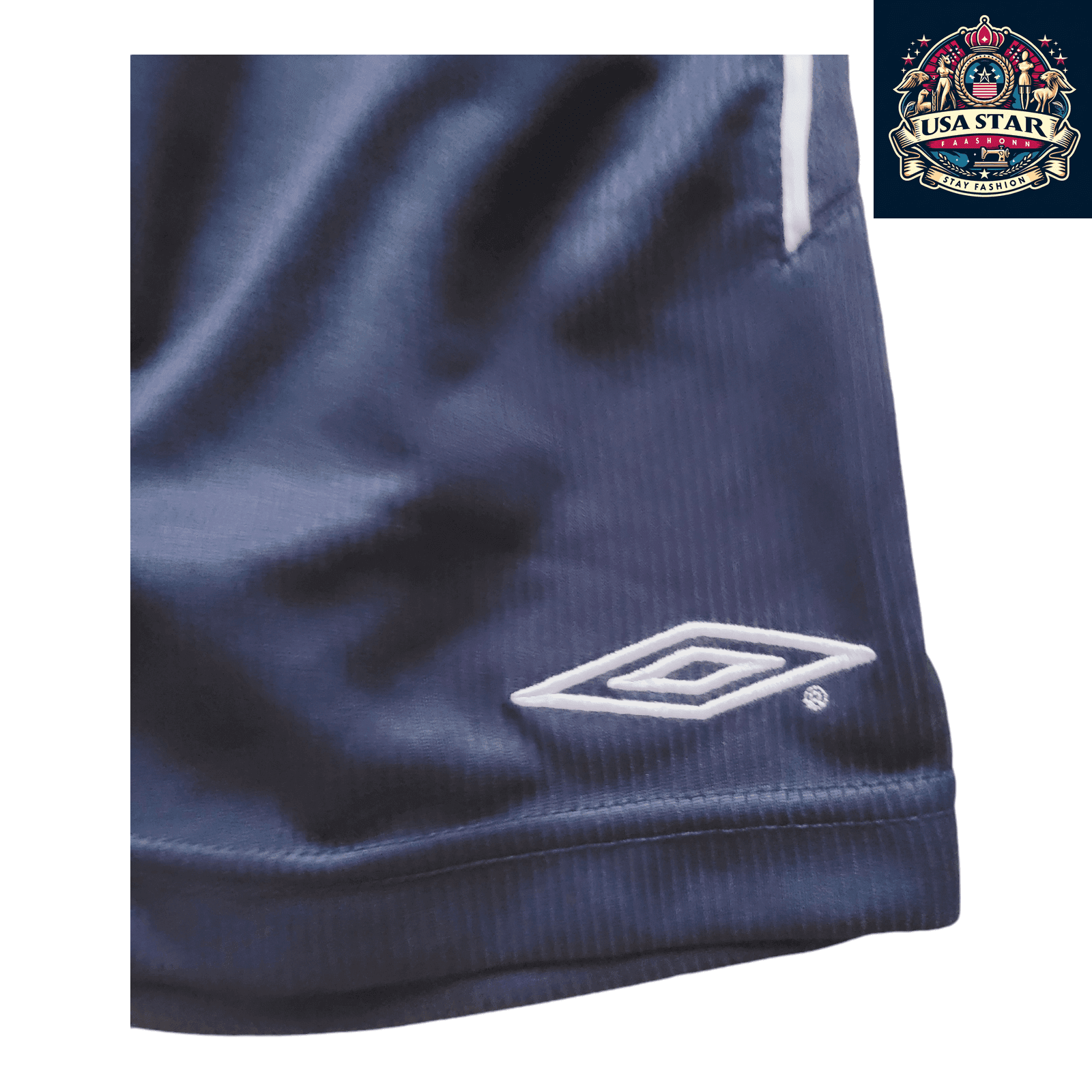 Umbro Flamengo Youth Athletic Shorts - Size 13Y - Navy Blue Sportswear - USASTARFASHION