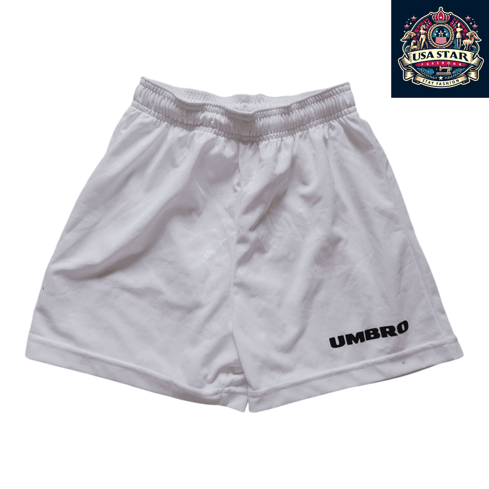 Umbro Shorts For Kids - White Youth Athletic Shorts Size 158 (79/2) with Elastic Waistband - USASTARFASHION