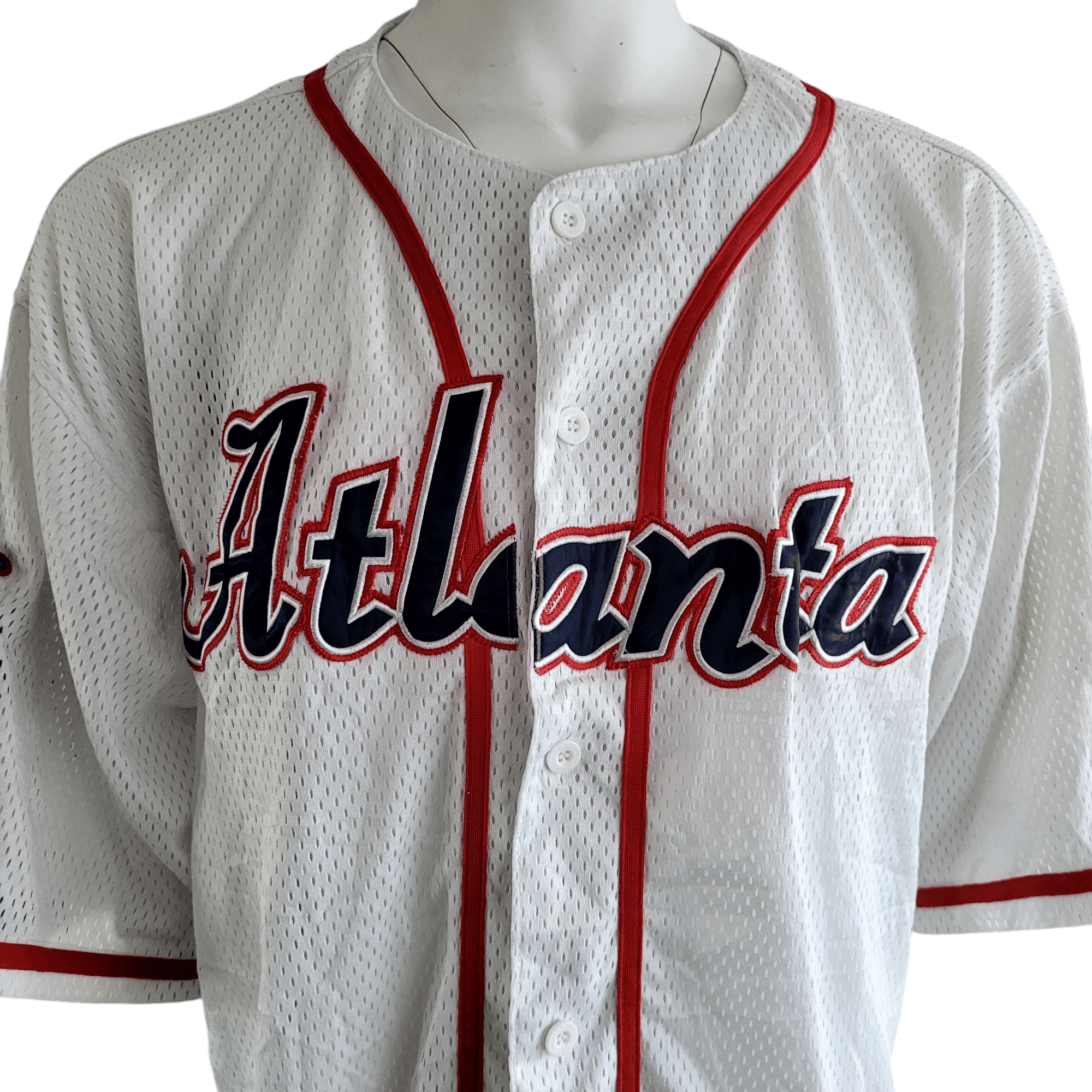 Unisex 2XL Atlanta Baseball Jersey in White/Red with Authentic Logos - K&S Sportswear - USASTARFASHION