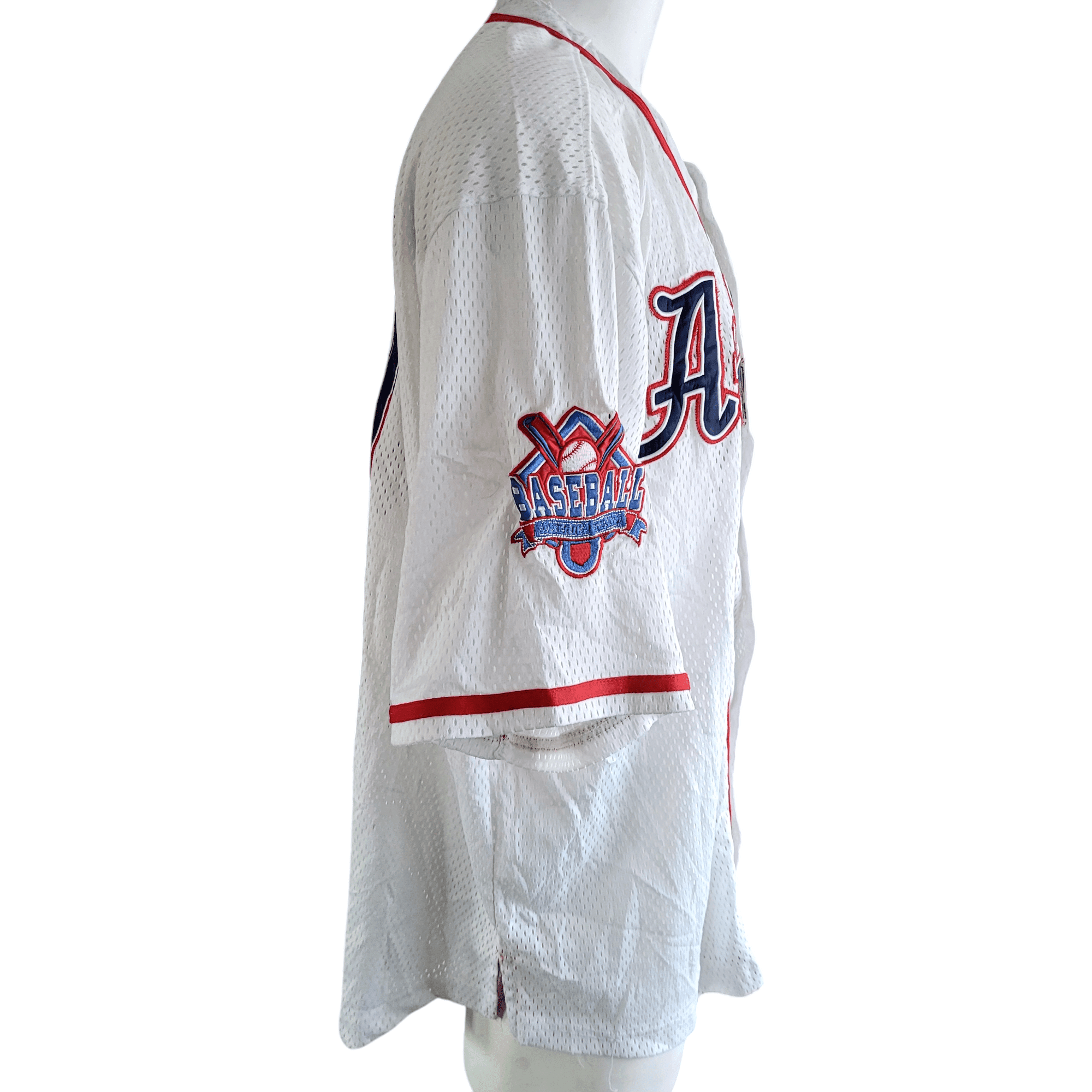 Unisex 2XL Atlanta Baseball Jersey in White/Red with Authentic Logos - K&S Sportswear - USASTARFASHION