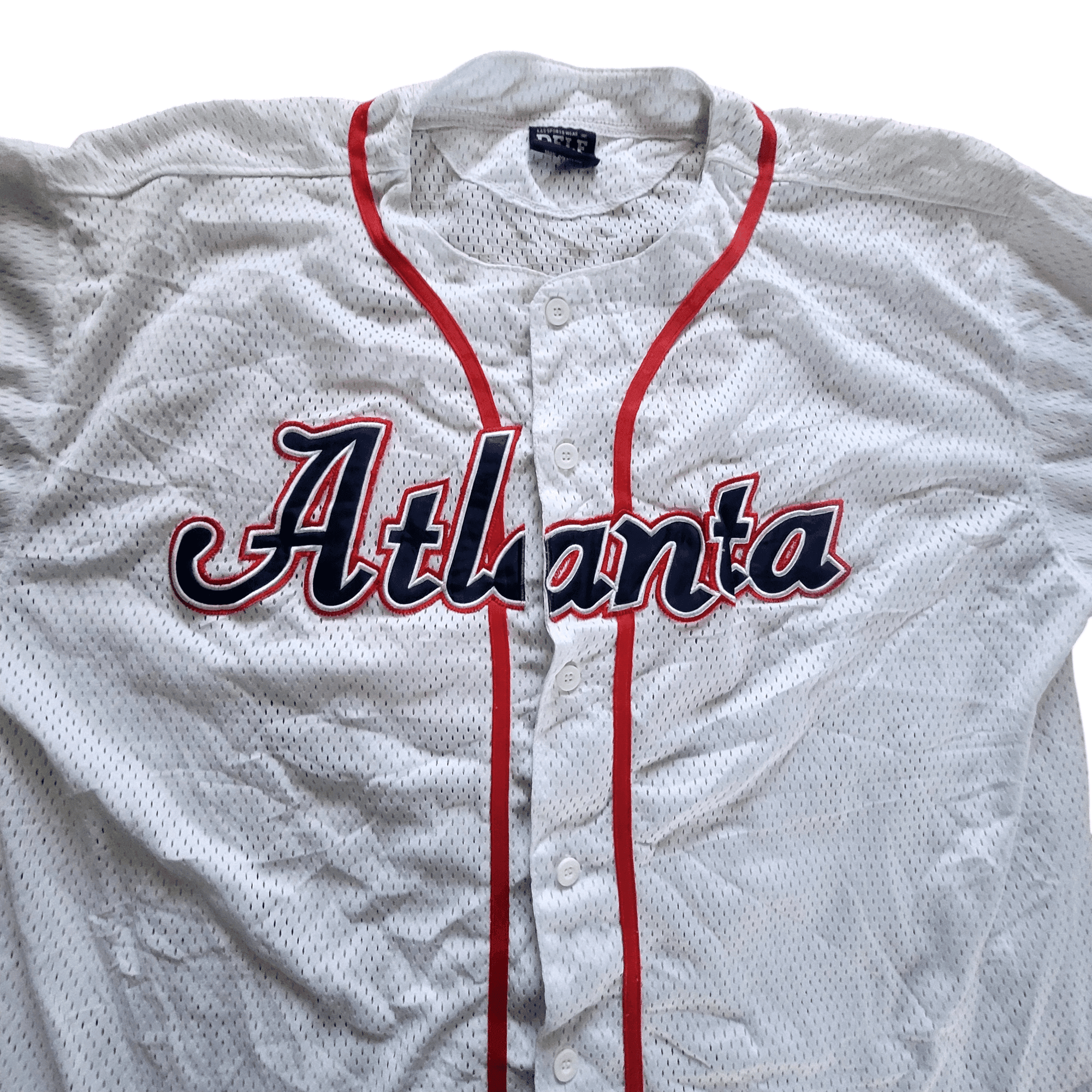 Unisex 2XL Atlanta Baseball Jersey in White/Red with Authentic Logos - K&S Sportswear - USASTARFASHION