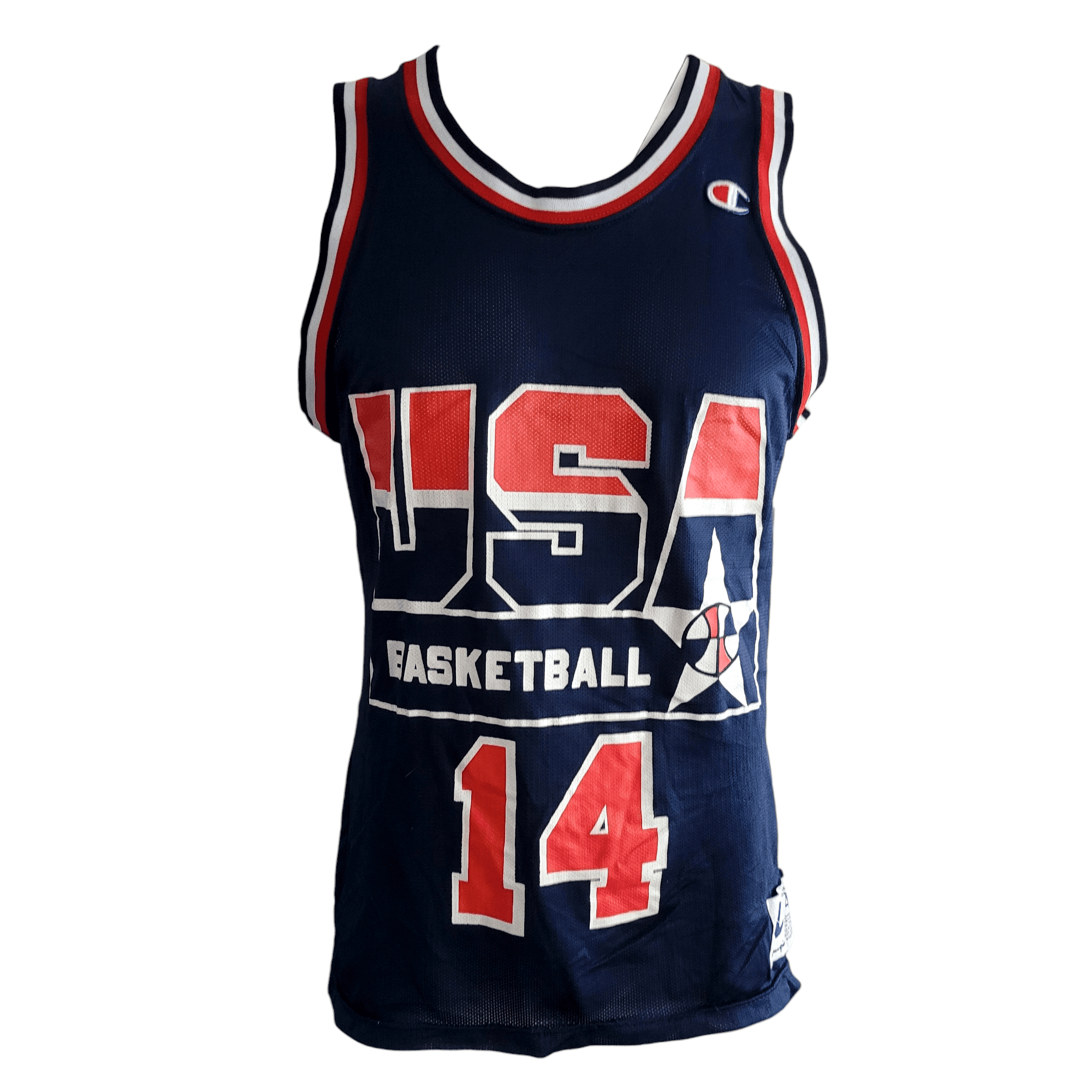 USA Basketball Alonzo Mourning Jersey Navy - Champion Size 40 with 14 on Back - USASTARFASHION