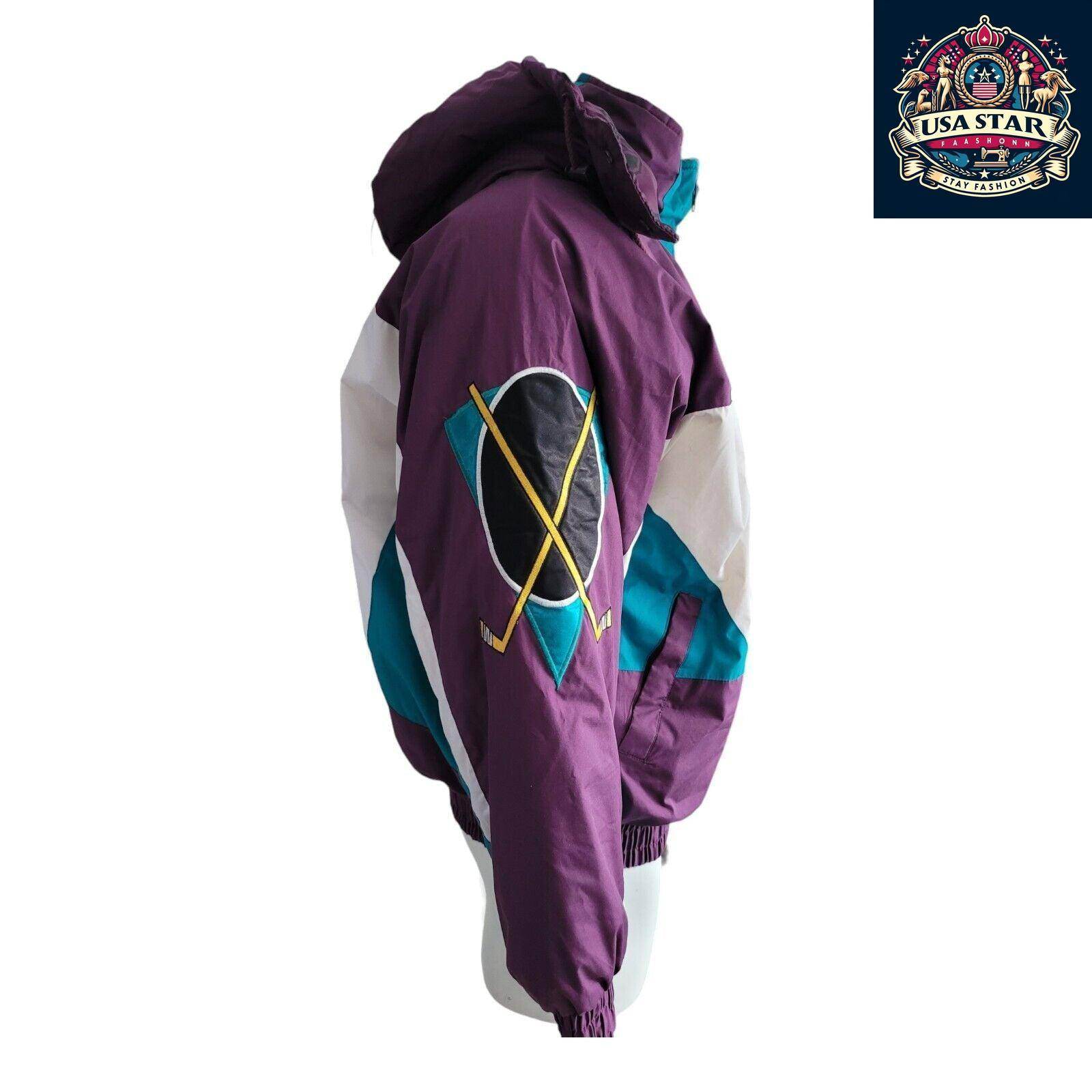 Vintage 90s Anaheim Mighty Ducks Pro Player Puffer Jacket Insulated Sz XL - USASTARFASHION