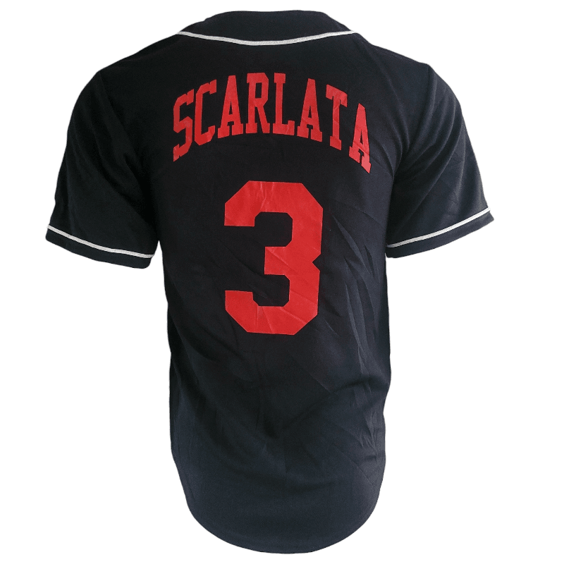 Vintage Baseball Jersey Scarlata 3 - Authentic Teamwork Athletic Apparel, Grade A Condition, Black & Red - USASTARFASHION