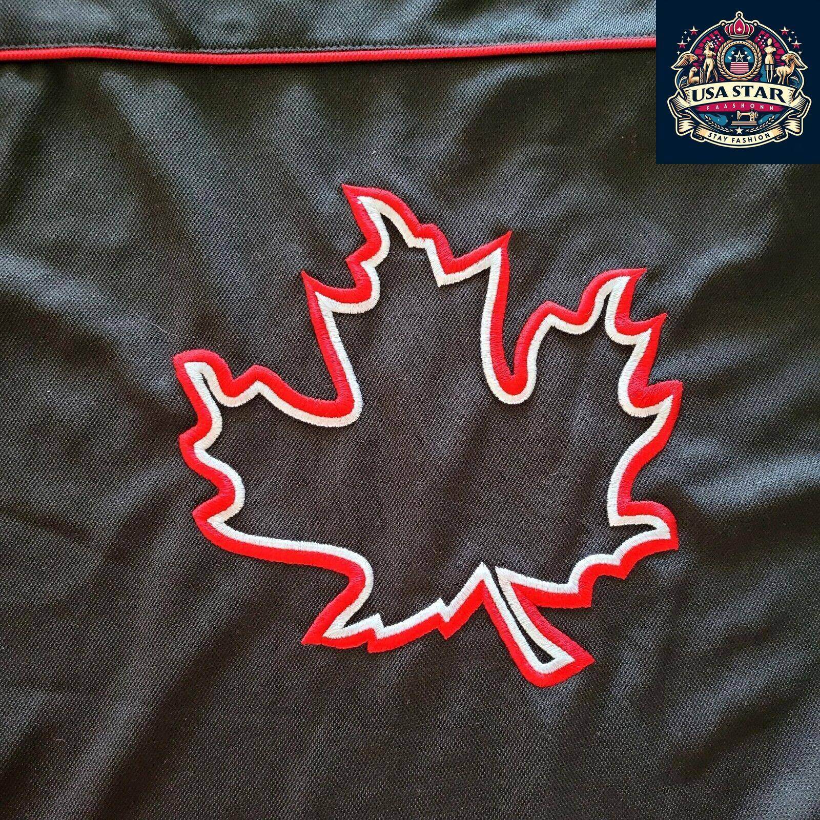 Vintage Canada Hockey Jersey With Maple Leaf Logo - Size XL/TG, Black, White, Red - USASTARFASHION