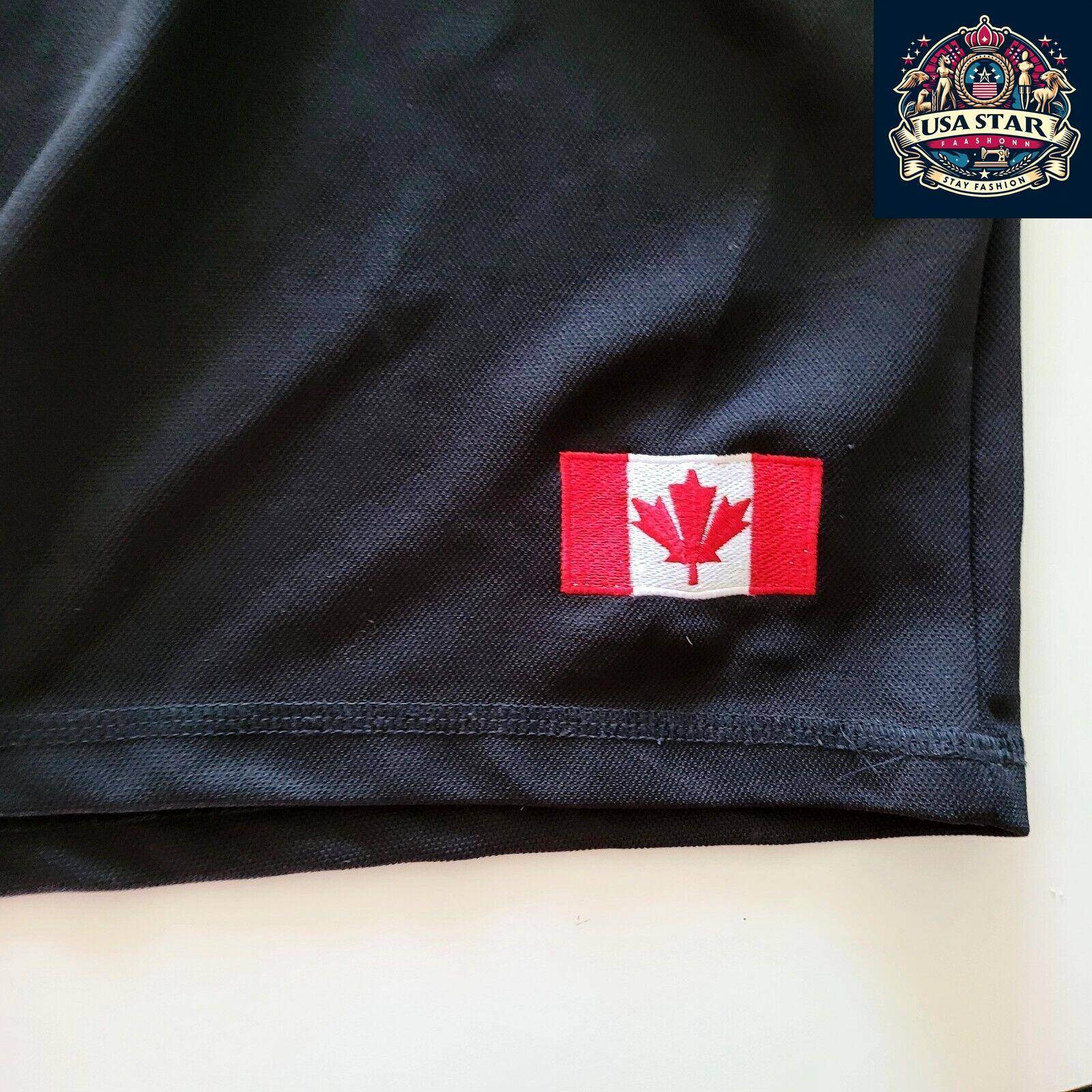Vintage Canada Hockey Jersey With Maple Leaf Logo - Size XL/TG, Black, White, Red - USASTARFASHION