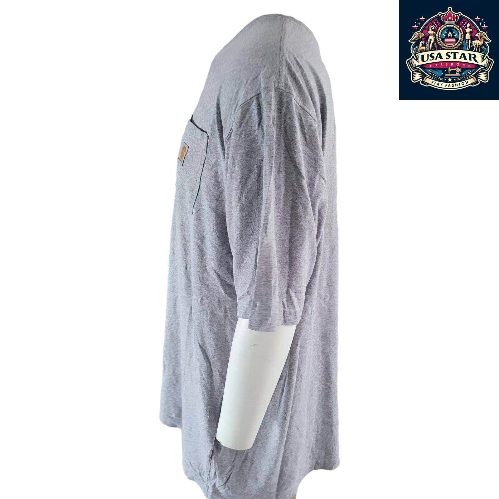 Vintage Carhartt Gray T-Shirt | Size 2XL | Classic Logo Pocket Tee - USASTARFASHION