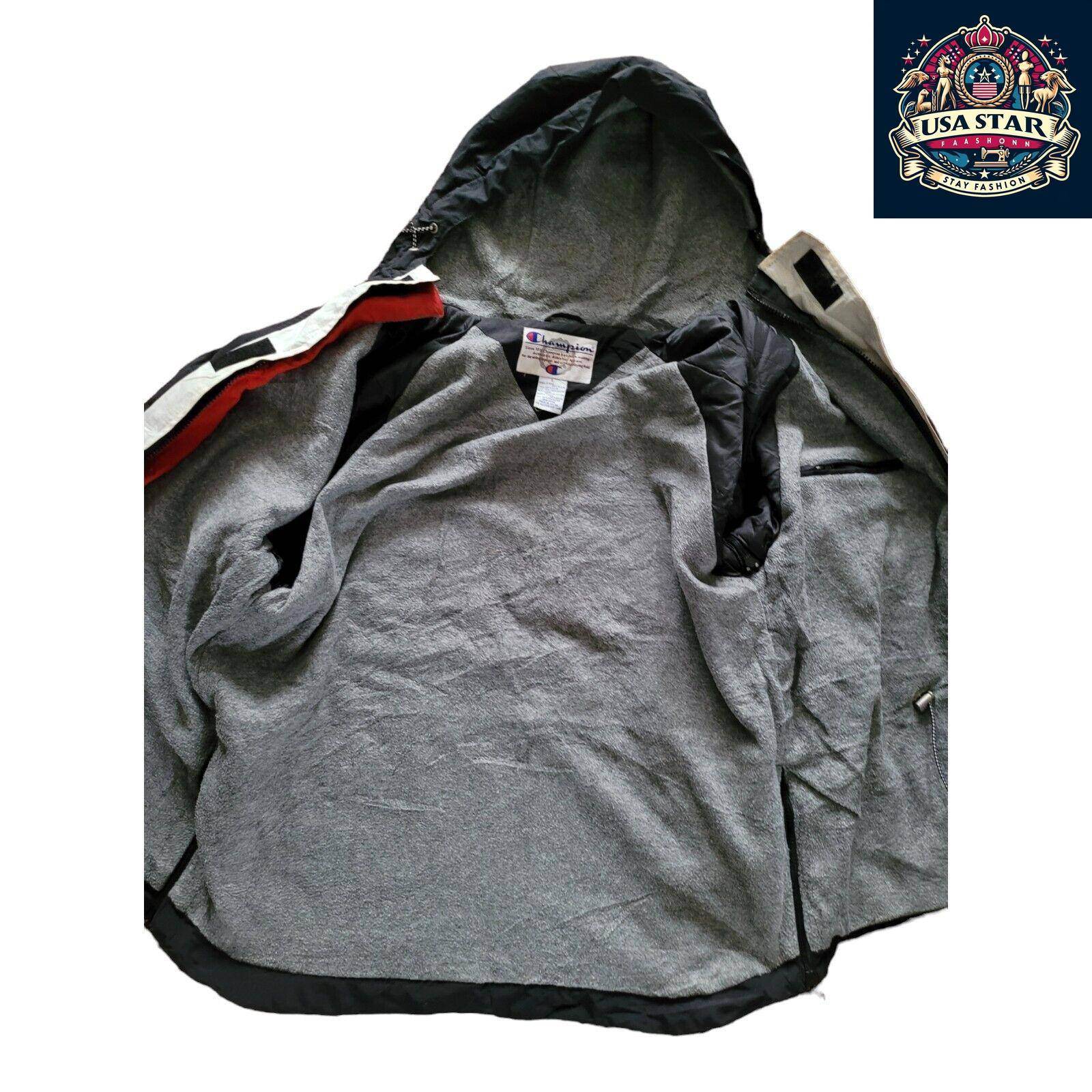 Vintage Champion Chicago Bulls Full - Zip Jacket Size L with Pockets and Embroidered Badges - USASTARFASHION