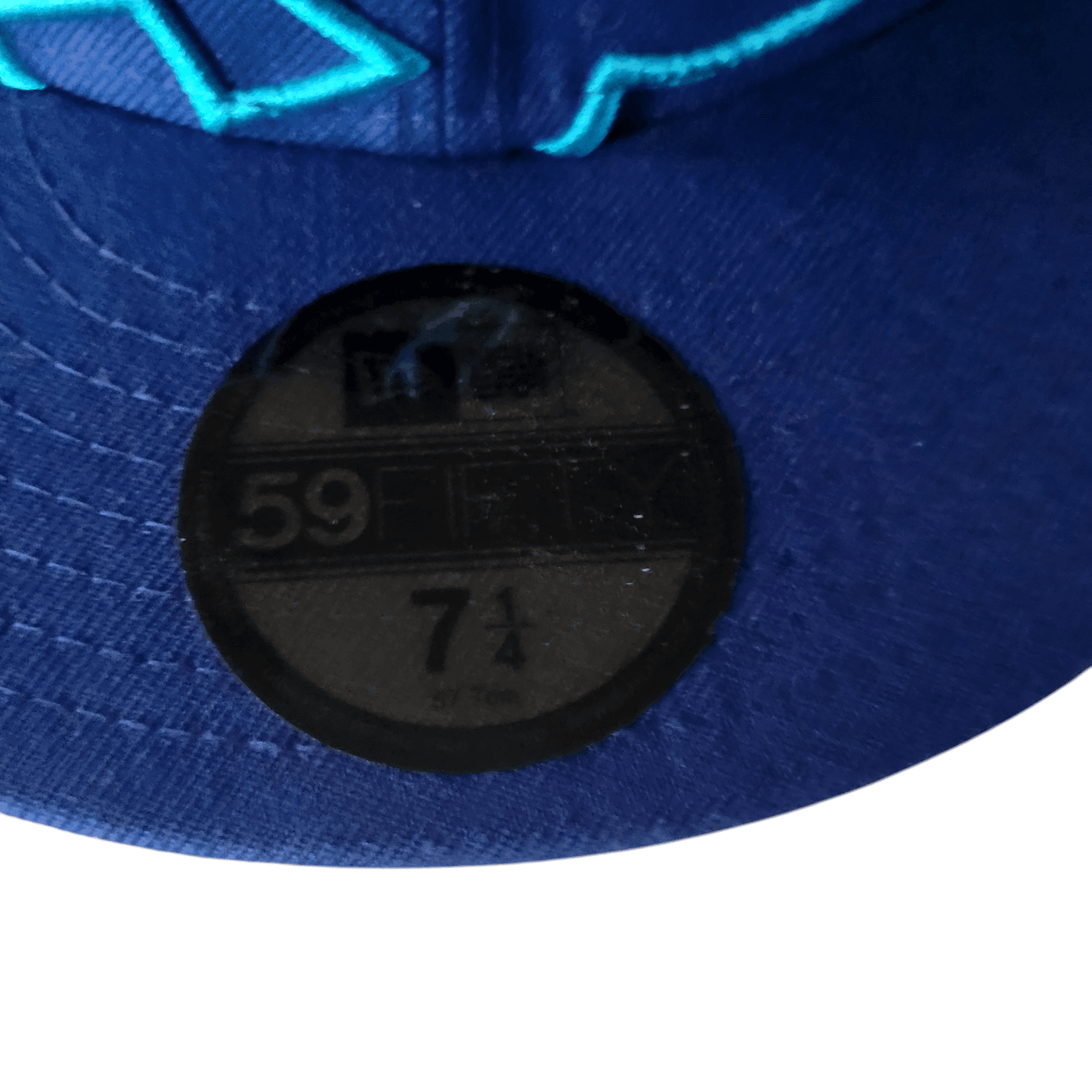 Vintage DC Shoes Cap - Blue New Era Fitted Hat Size 7 1/4 With Teal Embroidery, Excellent Condition - USASTARFASHION