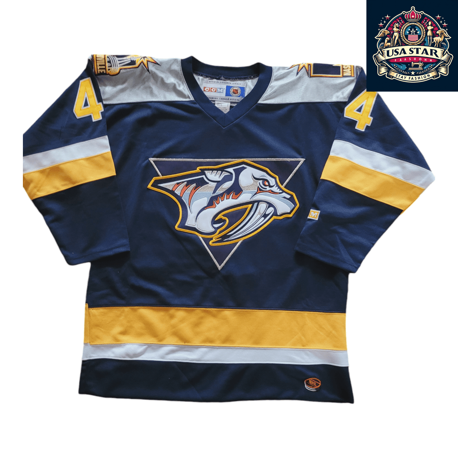 Vintage Kimmo Timonen 44 Nashville Predators CCM Jersey Adult M NHL Authentic - USASTARFASHION