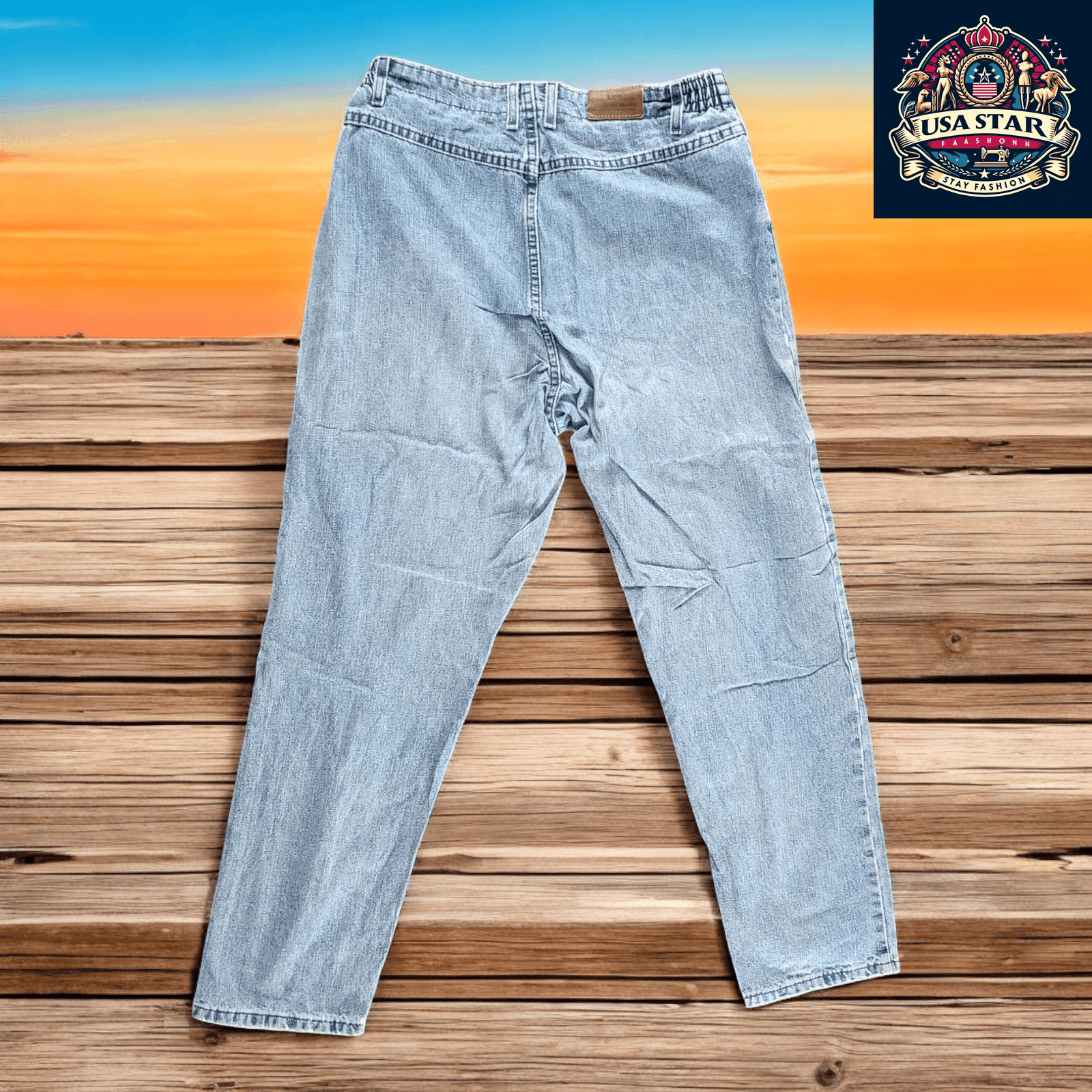 Vintage Lee Women's Jeans Light Wash High - Waisted Tapered Style With Elastic Waist, Size 28W - USASTARFASHION