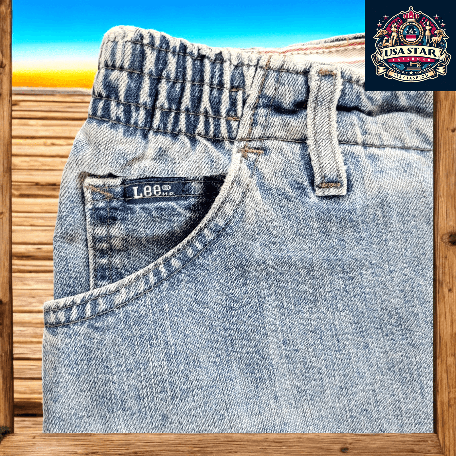 Vintage Lee Women's Jeans Light Wash High - Waisted Tapered Style With Elastic Waist, Size 28W - USASTARFASHION