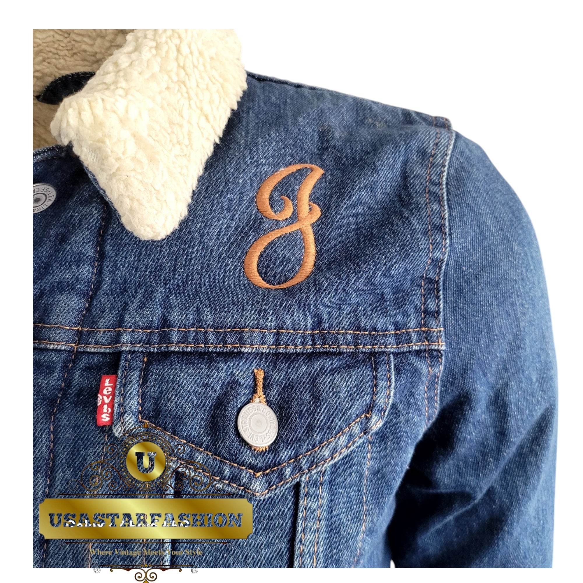 Vintage Levi’s Sherpa Trucker Jacket – Blue Denim, Size M - USASTARFASHION