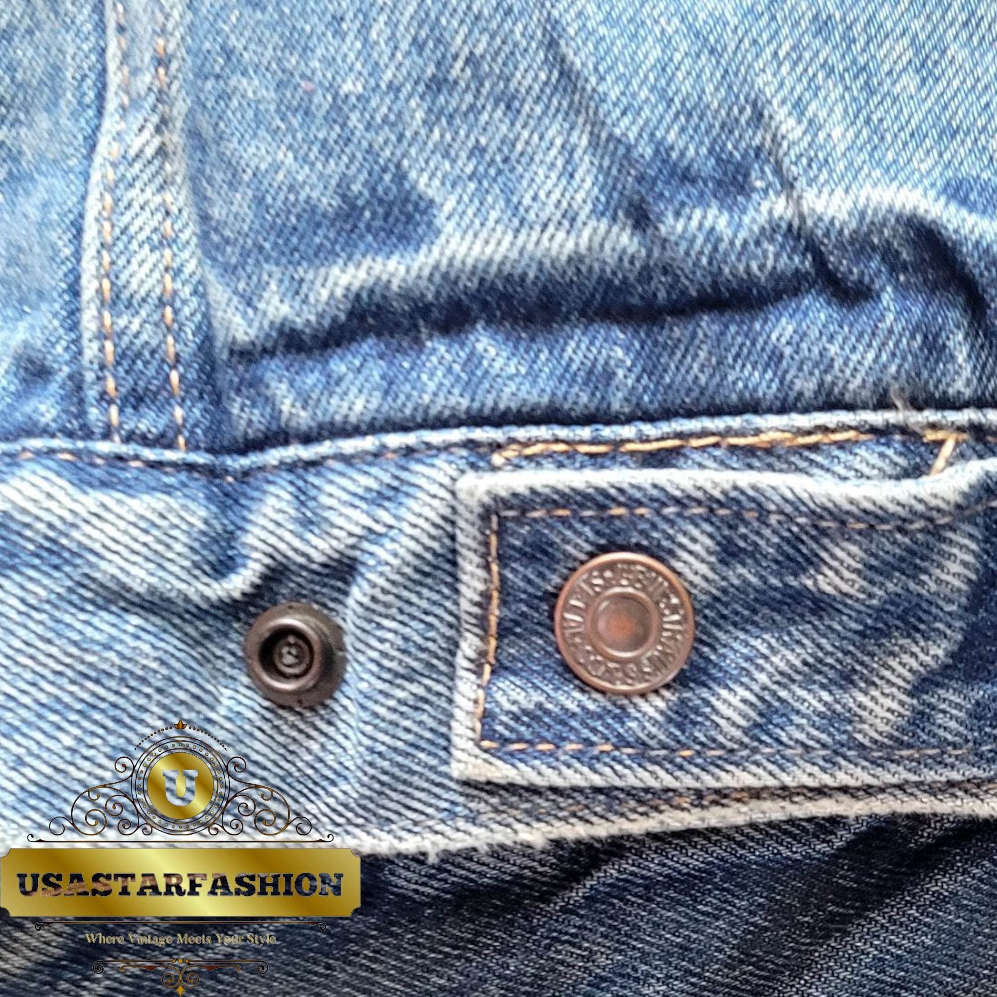 Vintage Levi’s Sherpa Trucker Jacket – Blue Denim, Size XS - USASTARFASHION