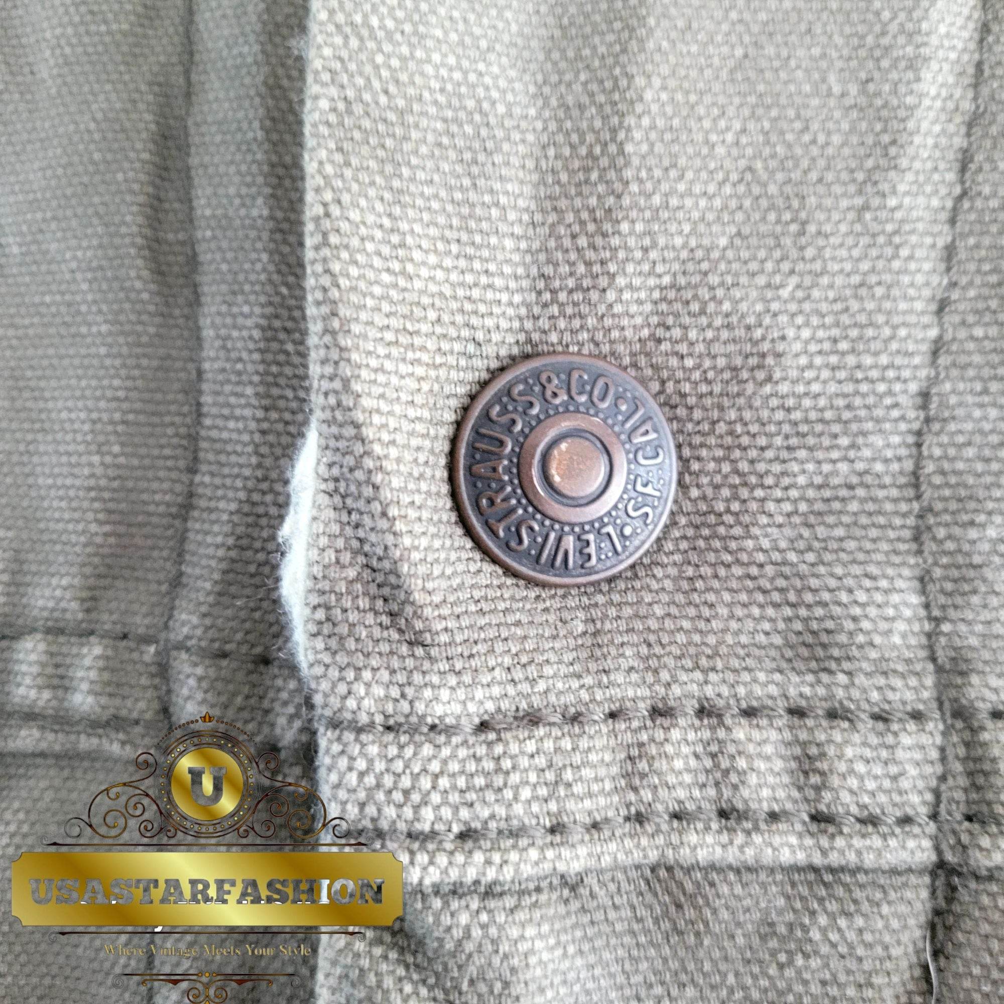 Vintage Levi’s Sherpa Trucker Jacket – Olive Green, Size M - USASTARFASHION