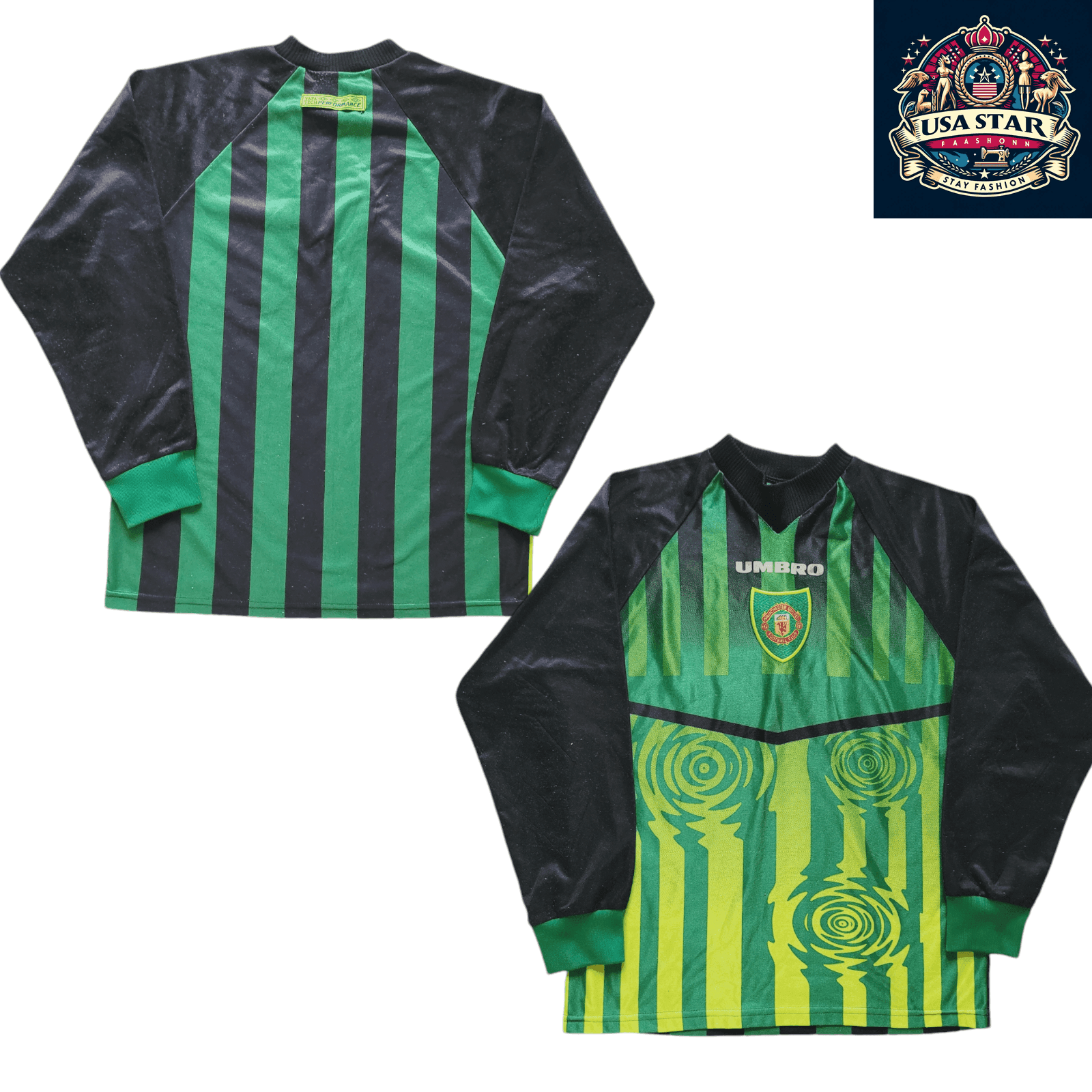 Vintage Manchester United Goalkeeper Shirt 1994 - 1996 – Rare Umbro Collectible, Authentic Design - USASTARFASHION