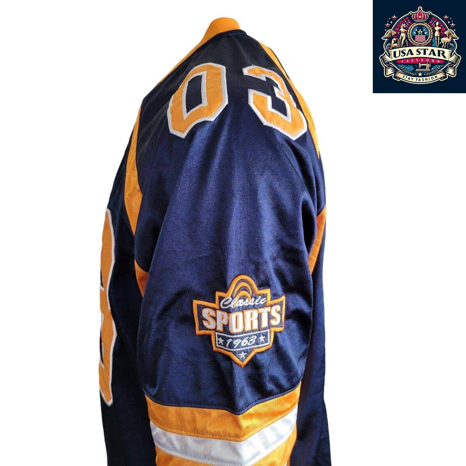 Vintage Navy Blue and Yellow Football Jersey 03 L - USASTARFASHION