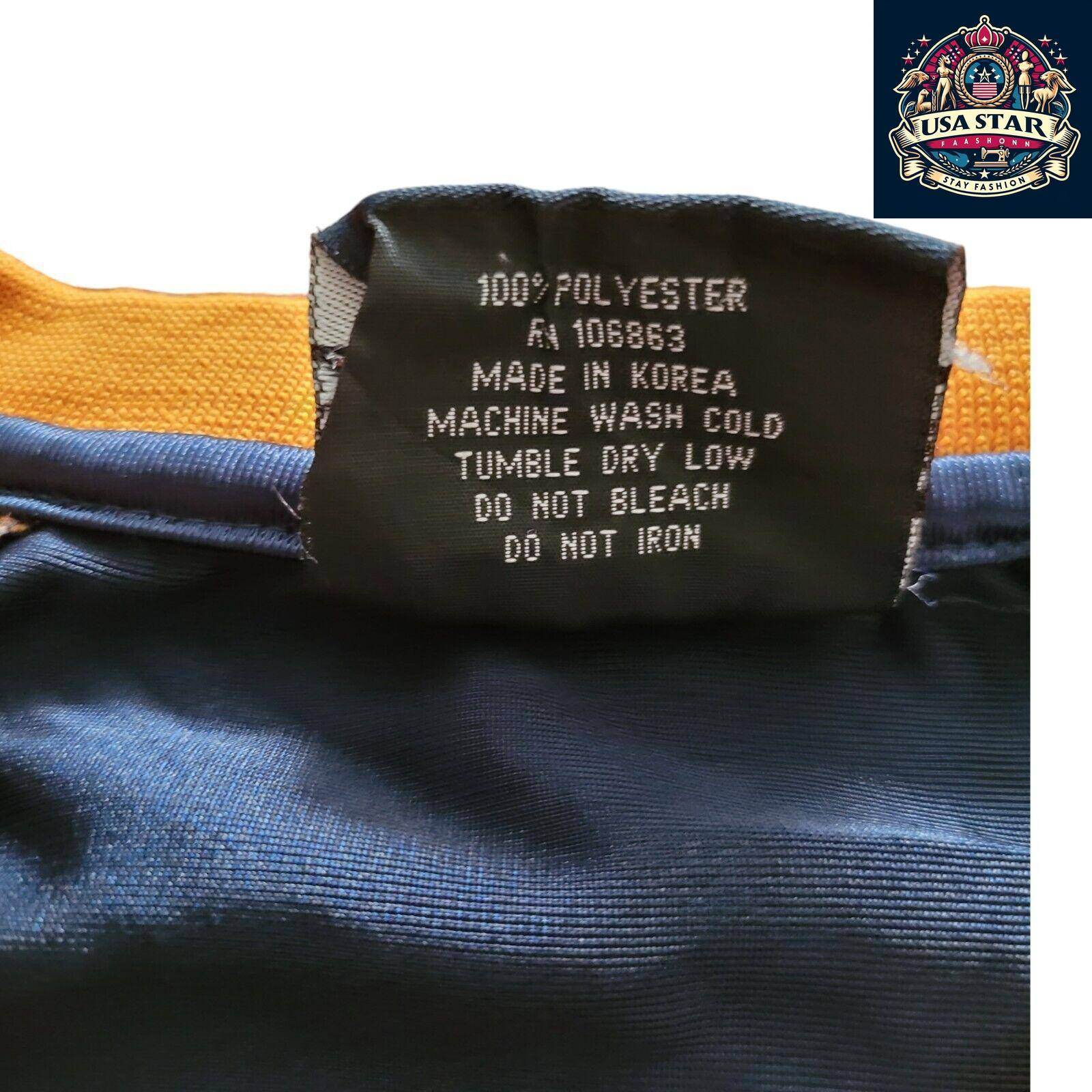 Vintage Navy Blue and Yellow Football Jersey 03 L - USASTARFASHION