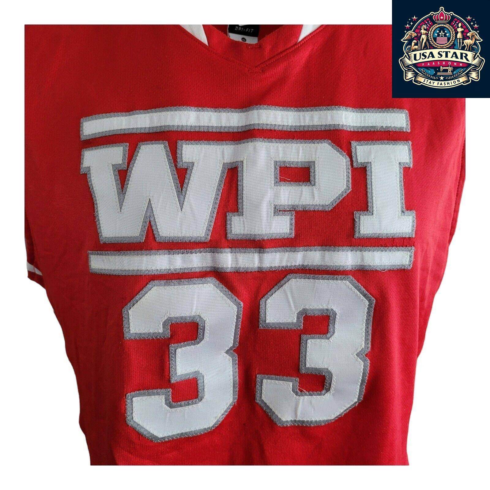 Vintage Nike WPI 33 XL Basketball Jersey in Rich Red - Comfortable & Stylish Sportswear - USASTARFASHION