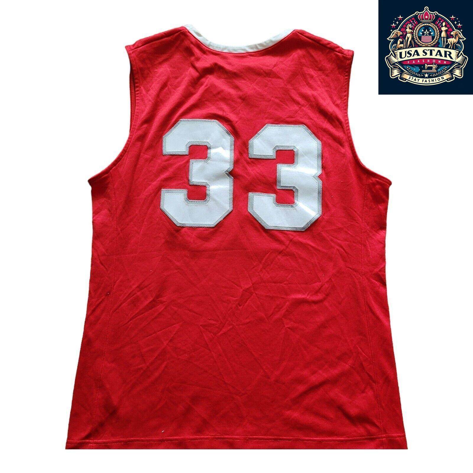 Vintage Nike WPI 33 XL Basketball Jersey in Rich Red - Comfortable & Stylish Sportswear - USASTARFASHION