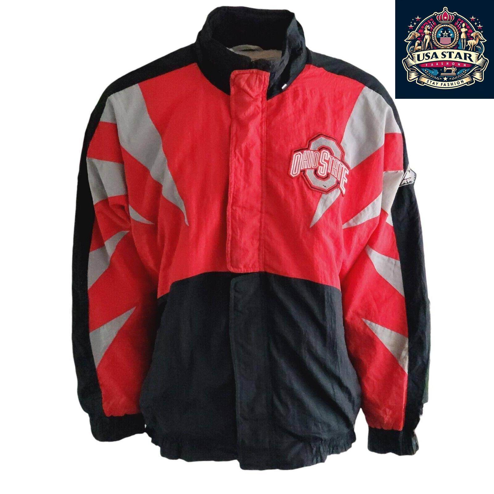 Vintage Ohio State Apex Jacket Red - Comfortable Durable Fabric, Iconic Logo, Perfect for Game Days - USASTARFASHION