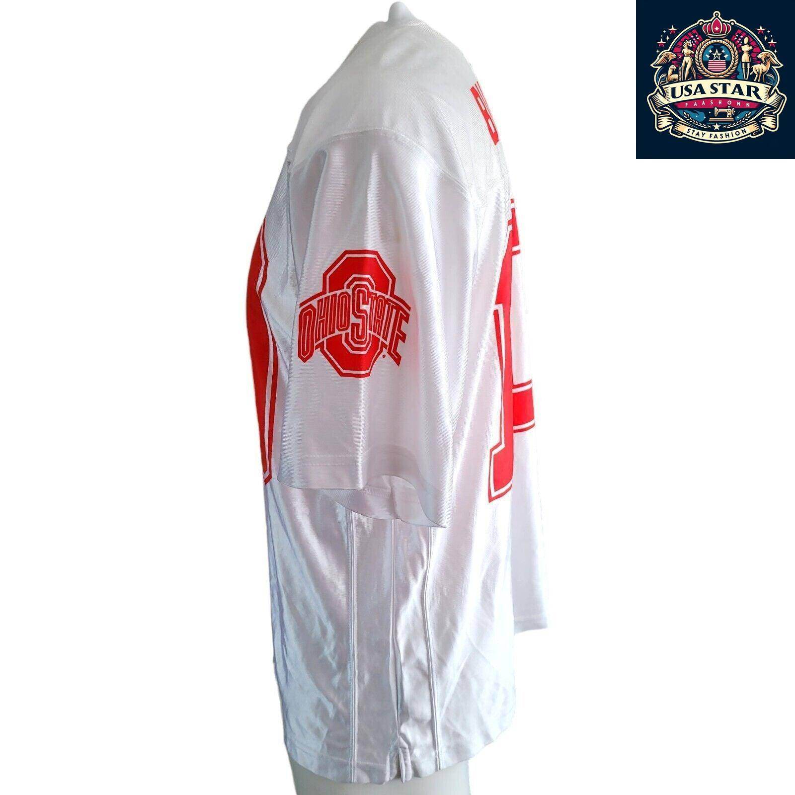 Vintage Ohio State Buckeyes Men's Large Football Jersey by Starter – Classic White with Red Accents - USASTARFASHION