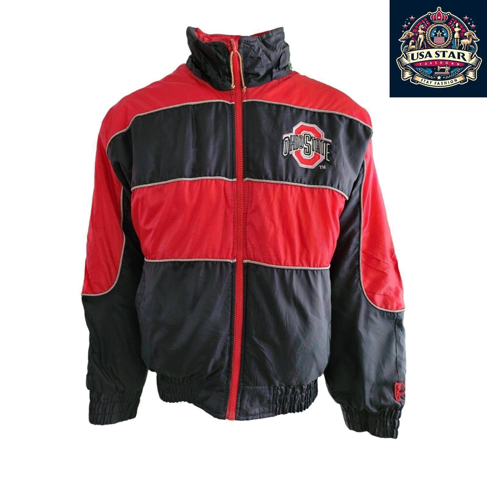 Vintage Ohio State Proplayer Jacket Red Reversible Sz M - USASTARFASHION