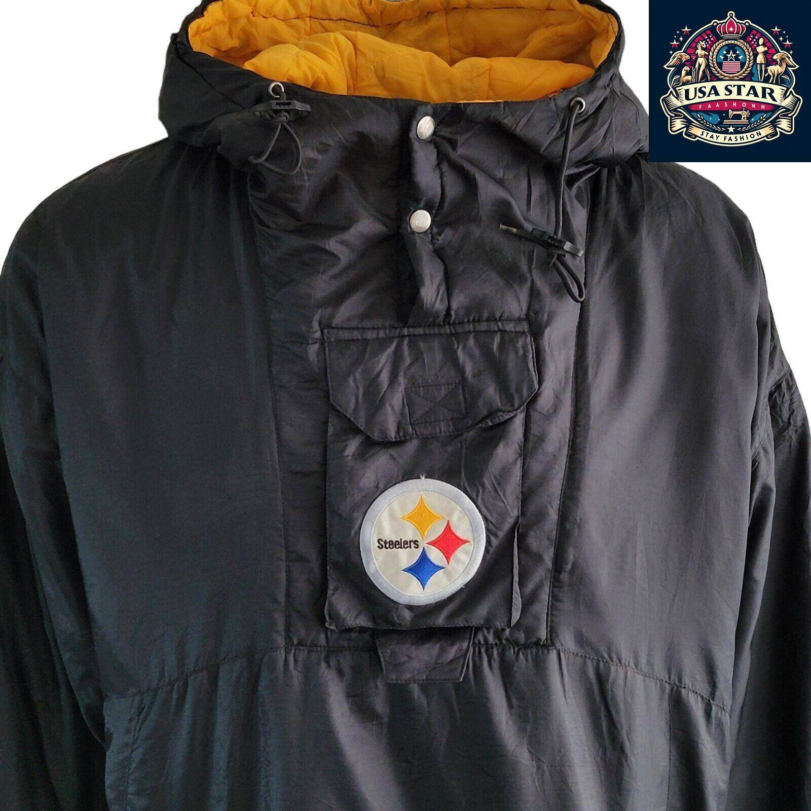 Vintage Pittsburgh Steelers Jacket 90's NFL Game Day By Phenom Size XXL, Retro Style - USASTARFASHION