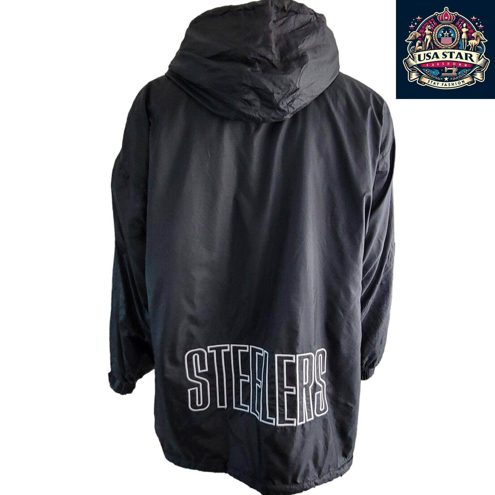 Vintage Pittsburgh Steelers Jacket 90's NFL Game Day By Phenom Size XXL, Retro Style - USASTARFASHION