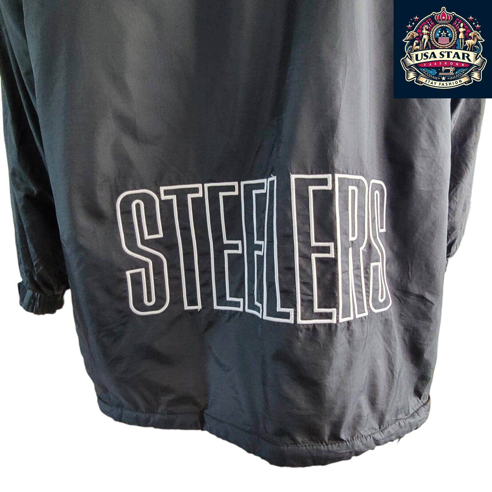 Vintage Pittsburgh Steelers Jacket 90's NFL Game Day By Phenom Size XXL, Retro Style - USASTARFASHION