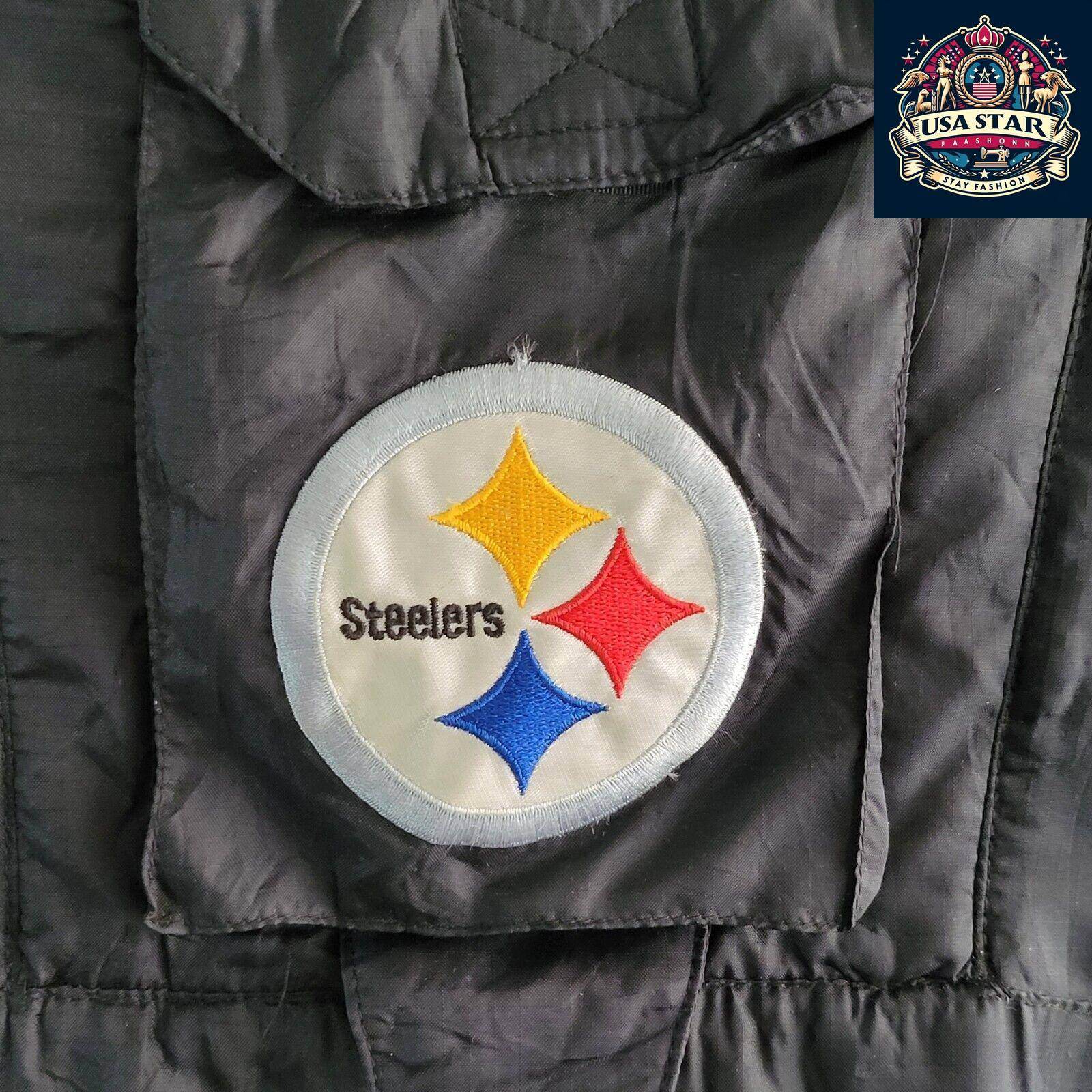 Vintage Pittsburgh Steelers Jacket 90's NFL Game Day By Phenom Size XXL, Retro Style - USASTARFASHION