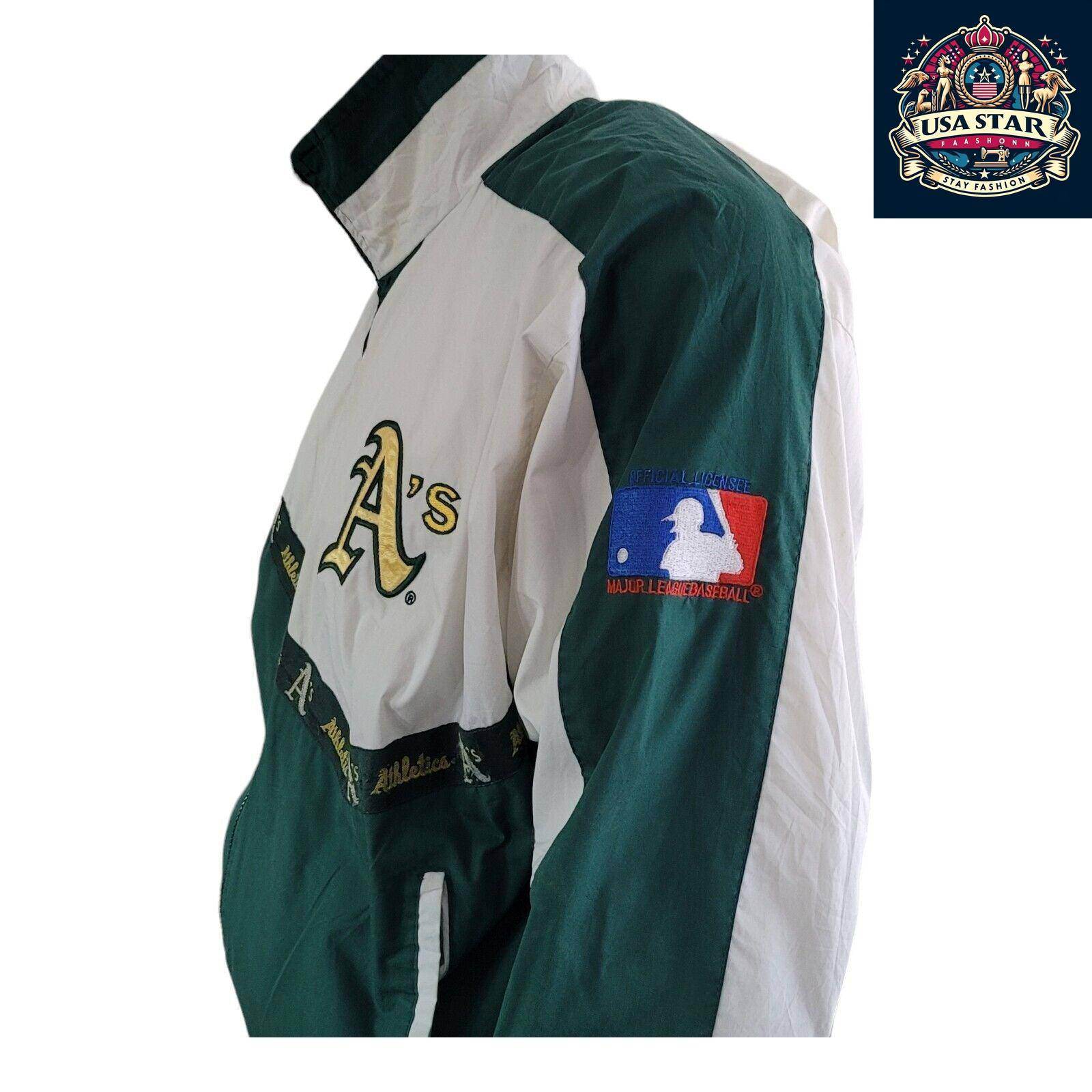 Vintage Pro Player 80s / 90s Oakland A’s Embroidered Logo Jacket Size Large... - USASTARFASHION