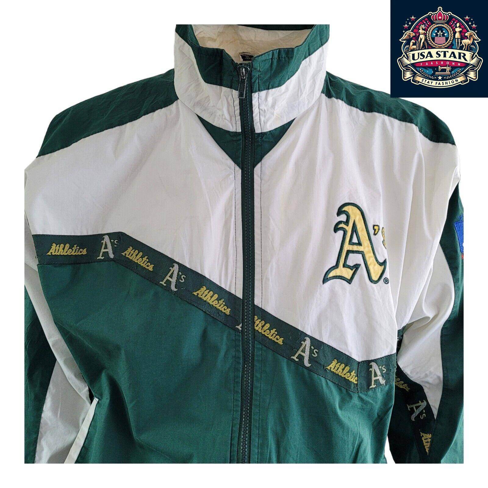 Vintage Pro Player 80s / 90s Oakland A’s Embroidered Logo Jacket Size Large... - USASTARFASHION
