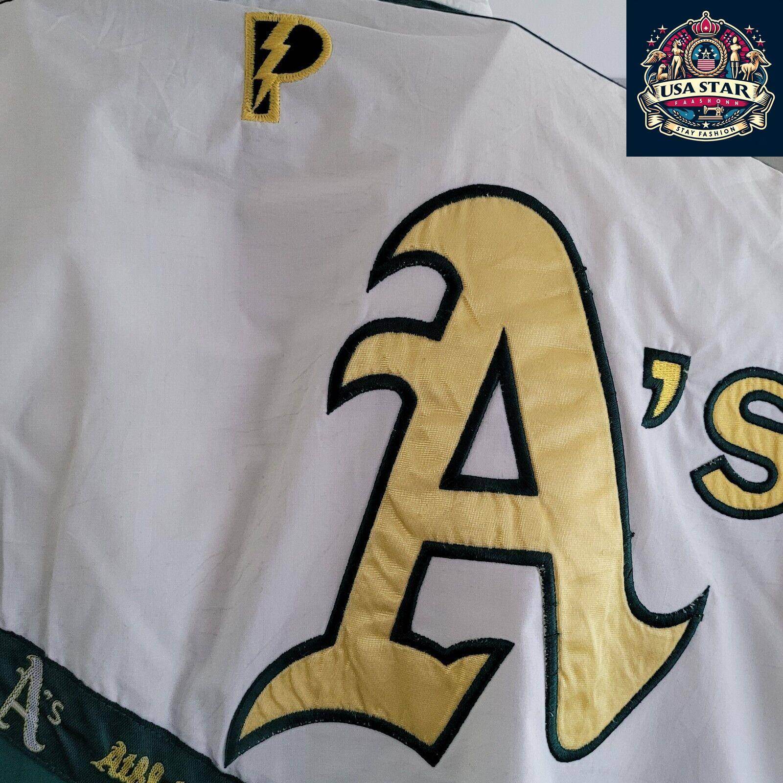 Vintage Pro Player 80s / 90s Oakland A’s Embroidered Logo Jacket Size Large... - USASTARFASHION