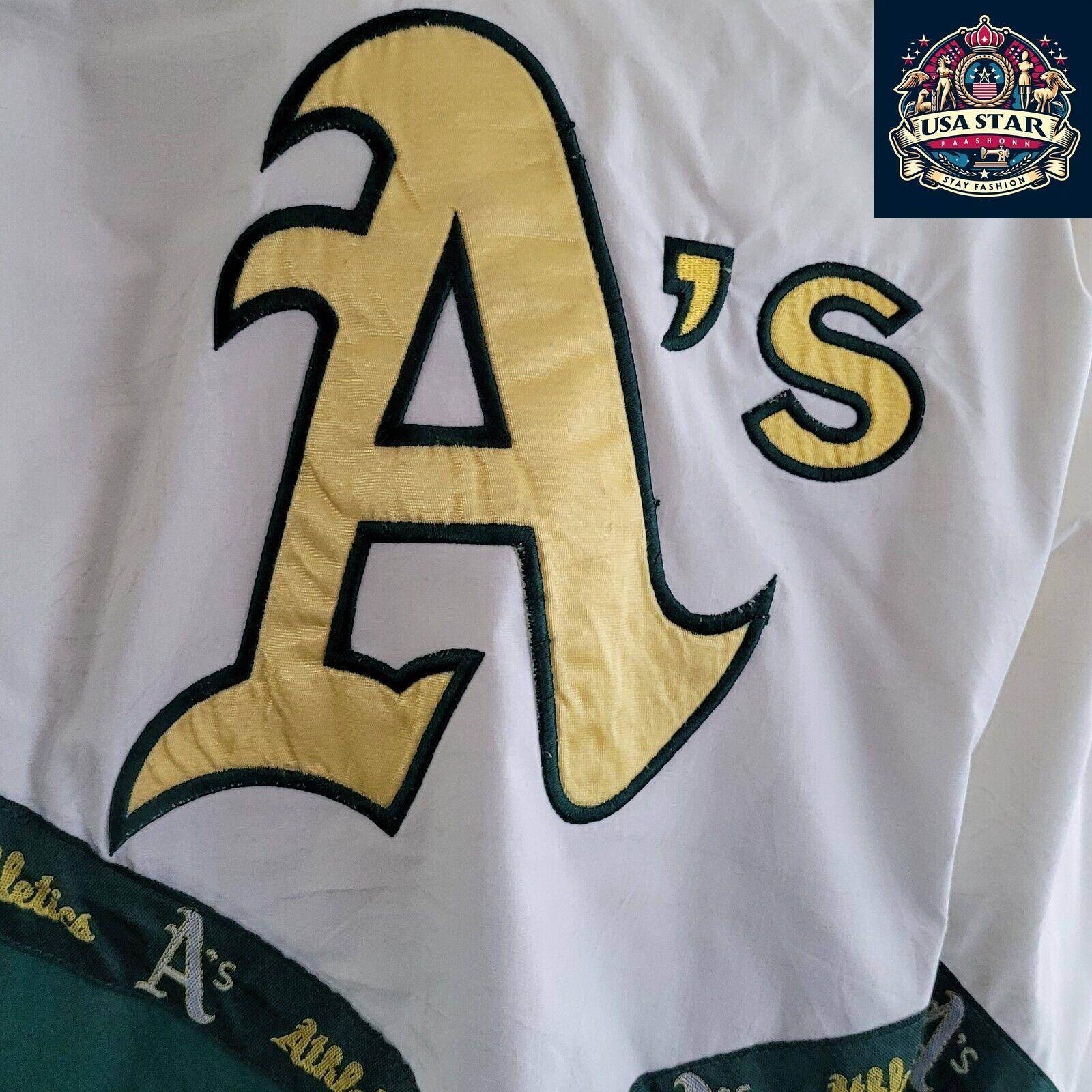 Vintage Pro Player 80s / 90s Oakland A’s Embroidered Logo Jacket Size Large... - USASTARFASHION
