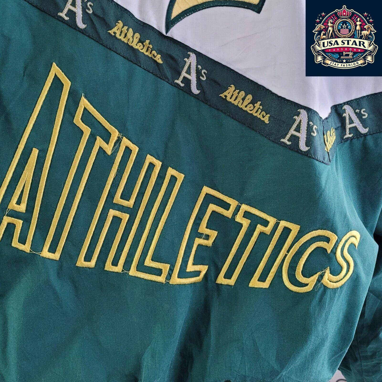 Vintage Pro Player 80s / 90s Oakland A’s Embroidered Logo Jacket Size Large... - USASTARFASHION