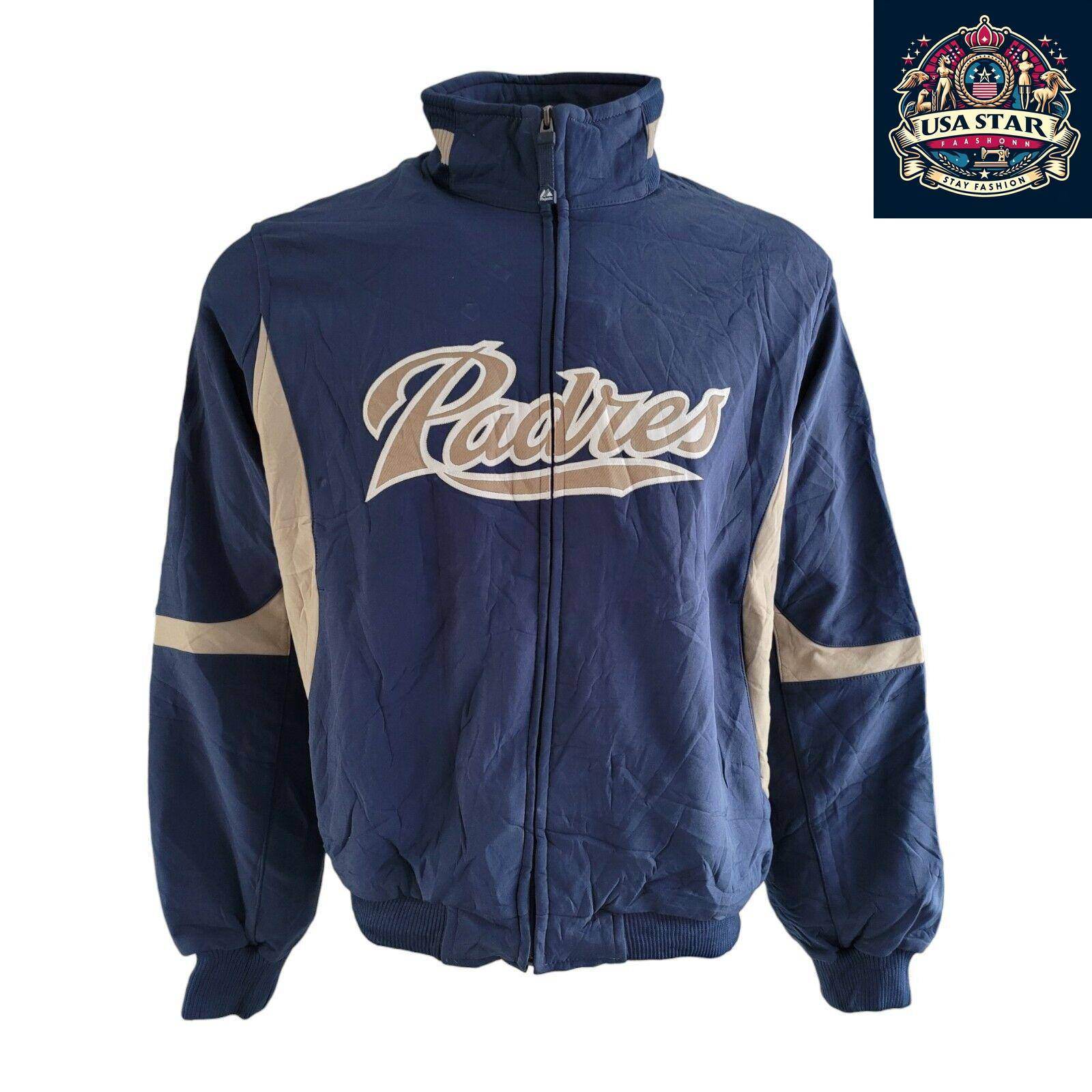 VINTAGE - San Diego Padres Majestic Therma Base Jacket Rare Authentic XL - USASTARFASHION