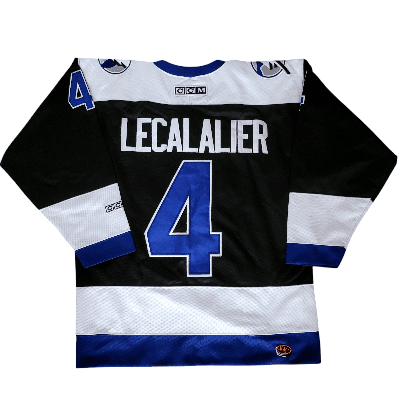 Vintage Tampa Bay Lightning Jersey - Vinny Lecavalier 4, CCM NHL, Size M, Black/White/Blue - USASTARFASHION
