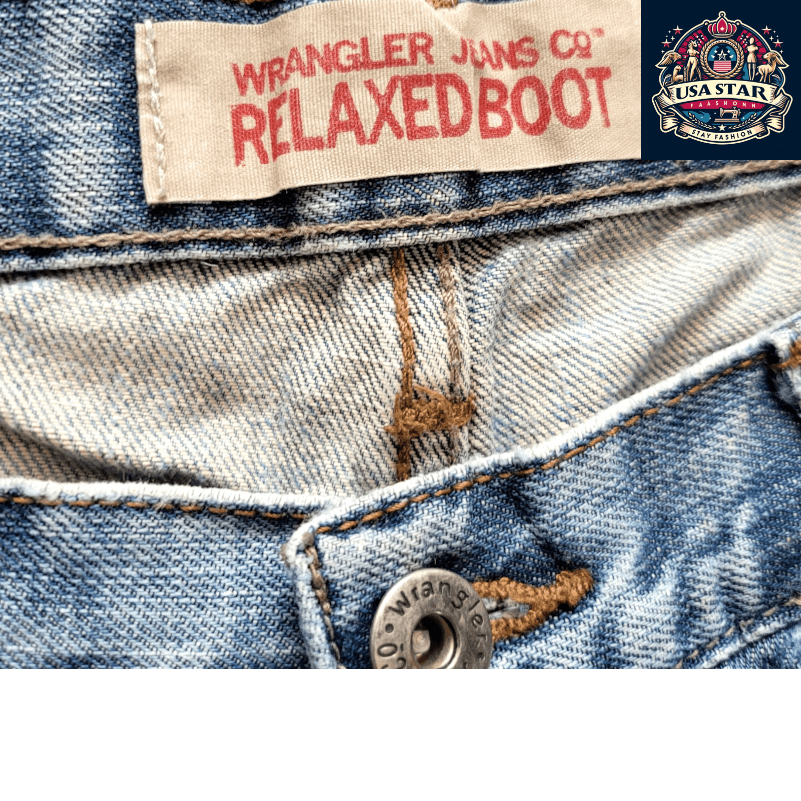 Vintage Wrangler Men's Jeans, Relaxed Boot Cut, 100% Cotton, Size 38x32, Classic Blue Denim - USASTARFASHION