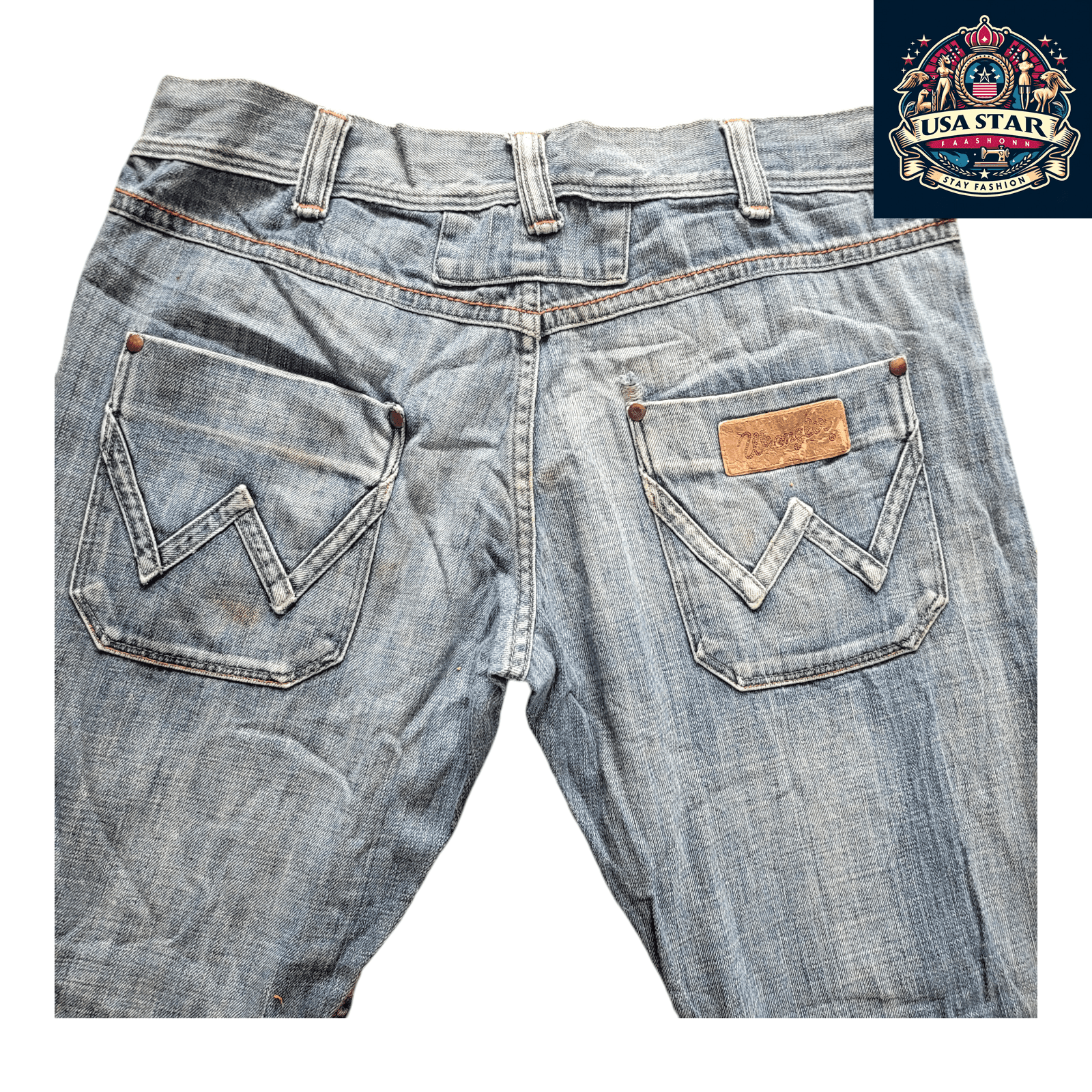Vintage Wrangler Men's Jeans W36 L30 - Classic Straight - Leg 100% Cotton Denim in Classic Blue - USASTARFASHION