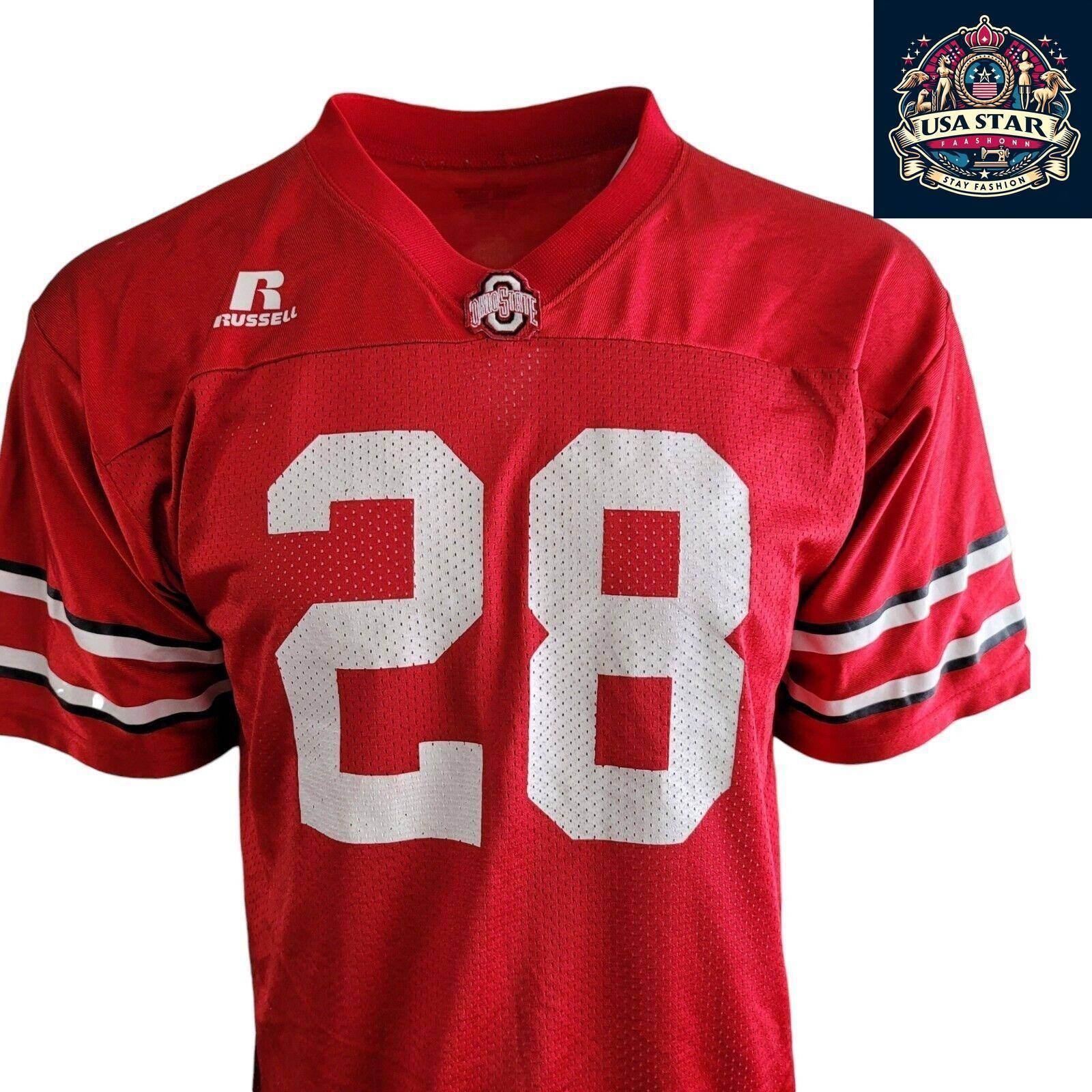 Vtg Russell Ohio State Buckeyes Football Jersey 28 Youth Xl - USASTARFASHION
