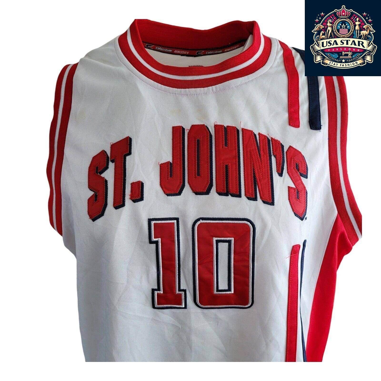 Vtg St. John”s Red Storm Basketball Jersey 10 Coliseum 92’ L - USASTARFASHION