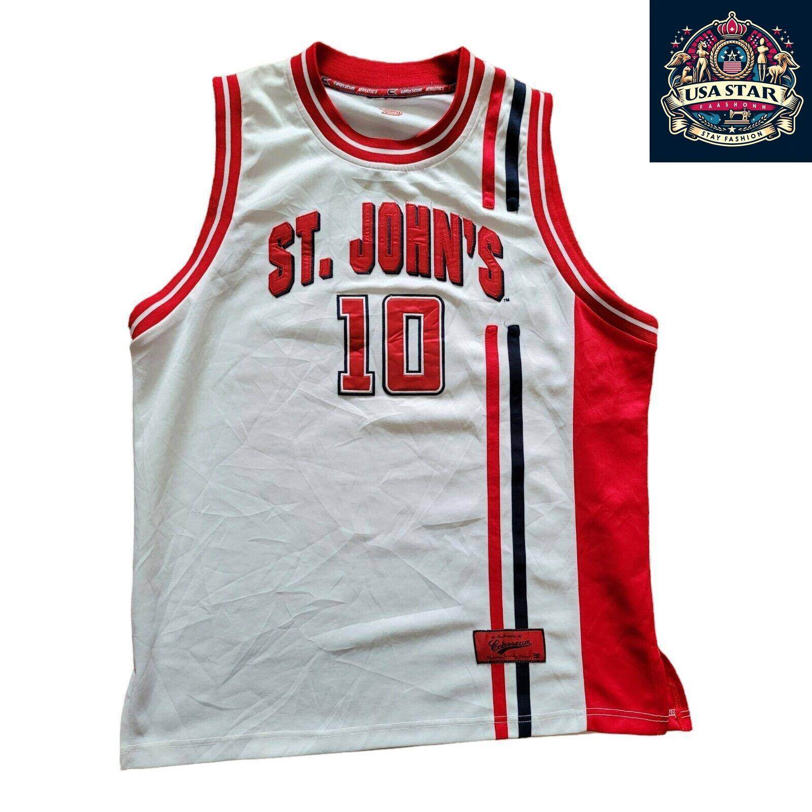 Vtg St. John”s Red Storm Basketball Jersey 10 Coliseum 92’ L - USASTARFASHION